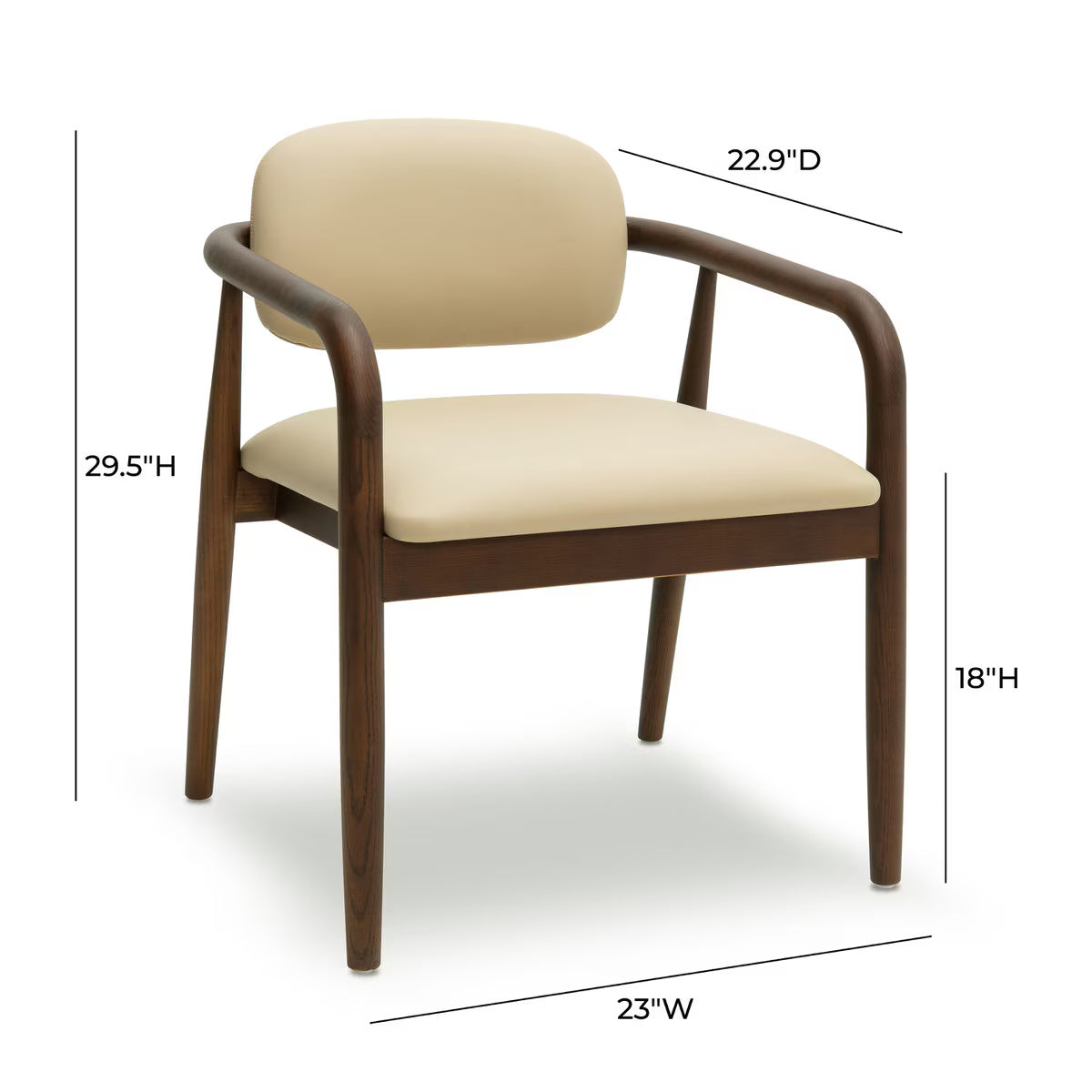 Chaise de salle à manger Betsy en cuir végétalien taupe
