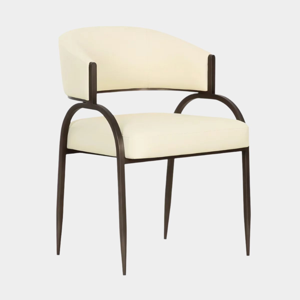 Chaise de salle à manger en cuir végétalien Tatum Cream Performance