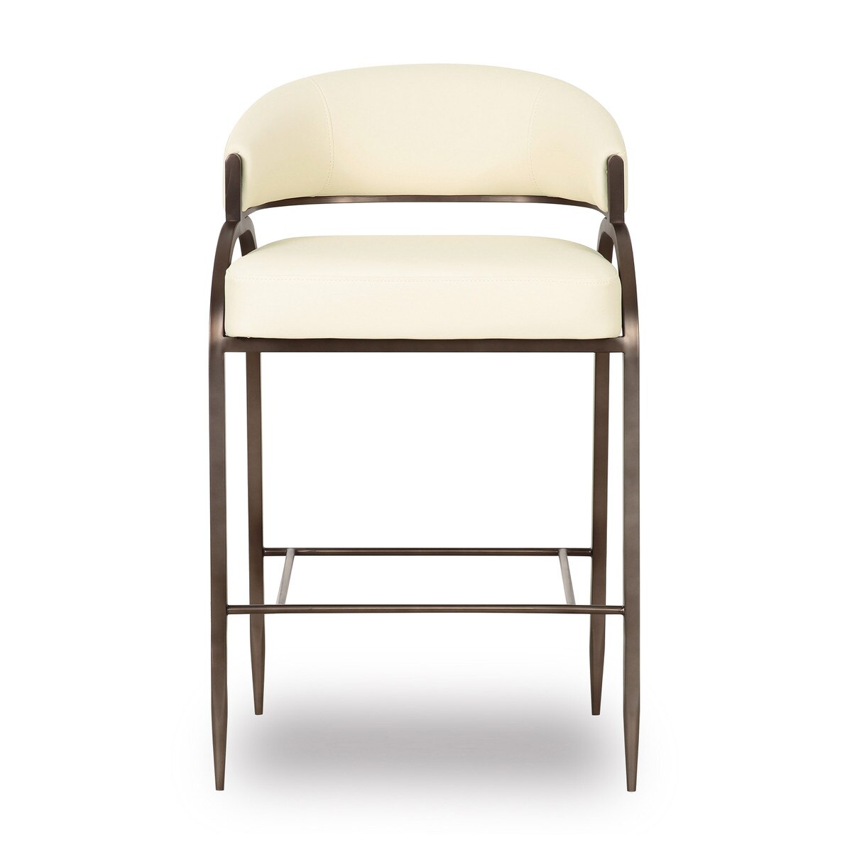 Tabouret de bar en cuir végétalien Tatum Cream Performance