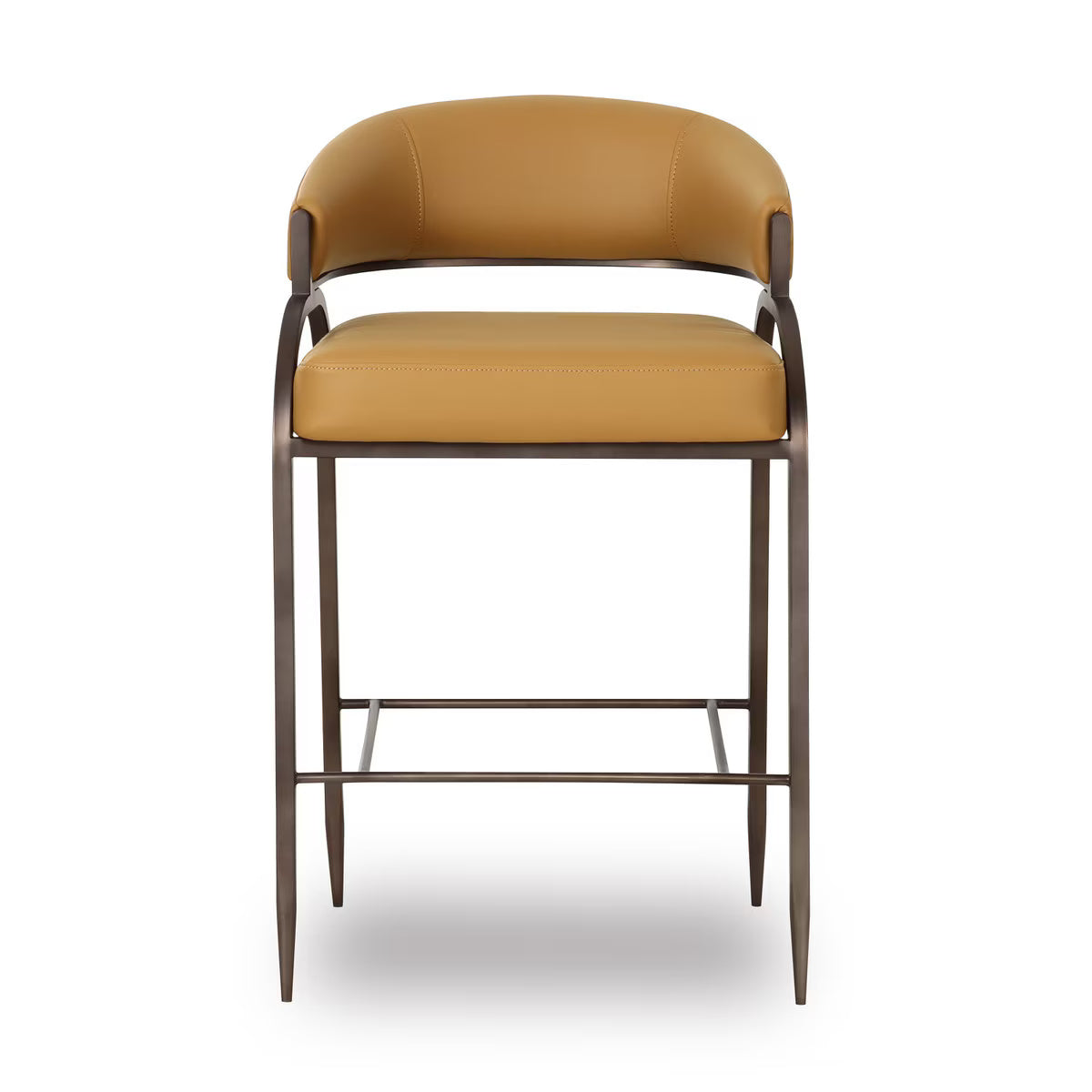 Tabouret de bar en cuir végétalien Tatum Tan Performance