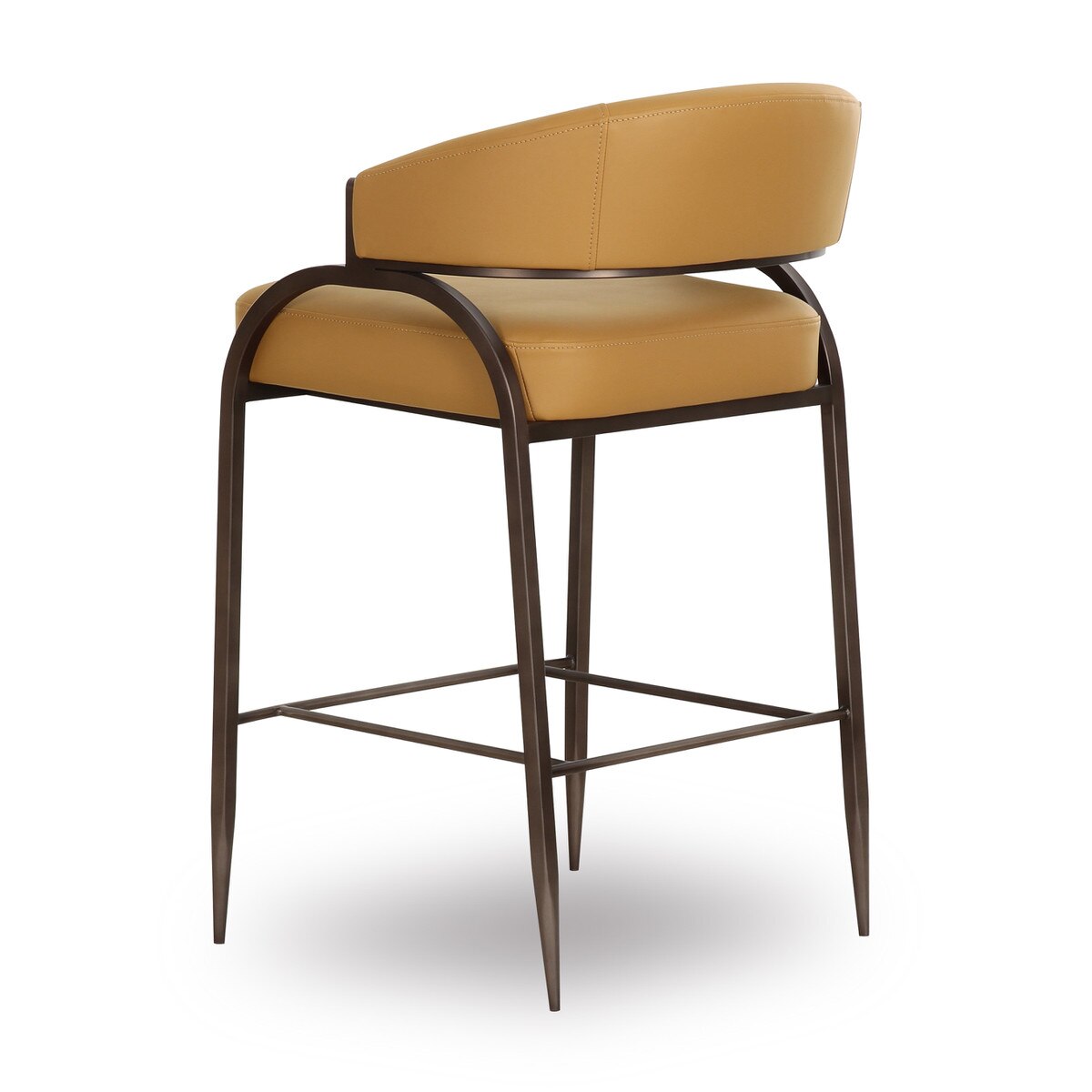 Tabouret de bar en cuir végétalien Tatum Tan Performance