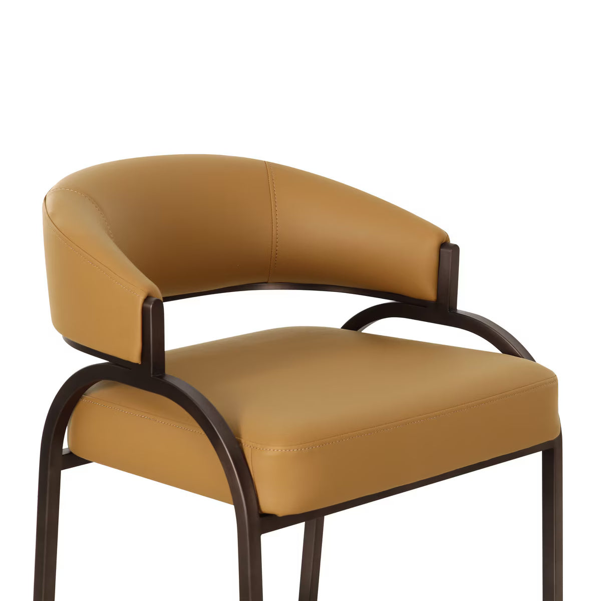 Tabouret de bar en cuir végétalien Tatum Tan Performance