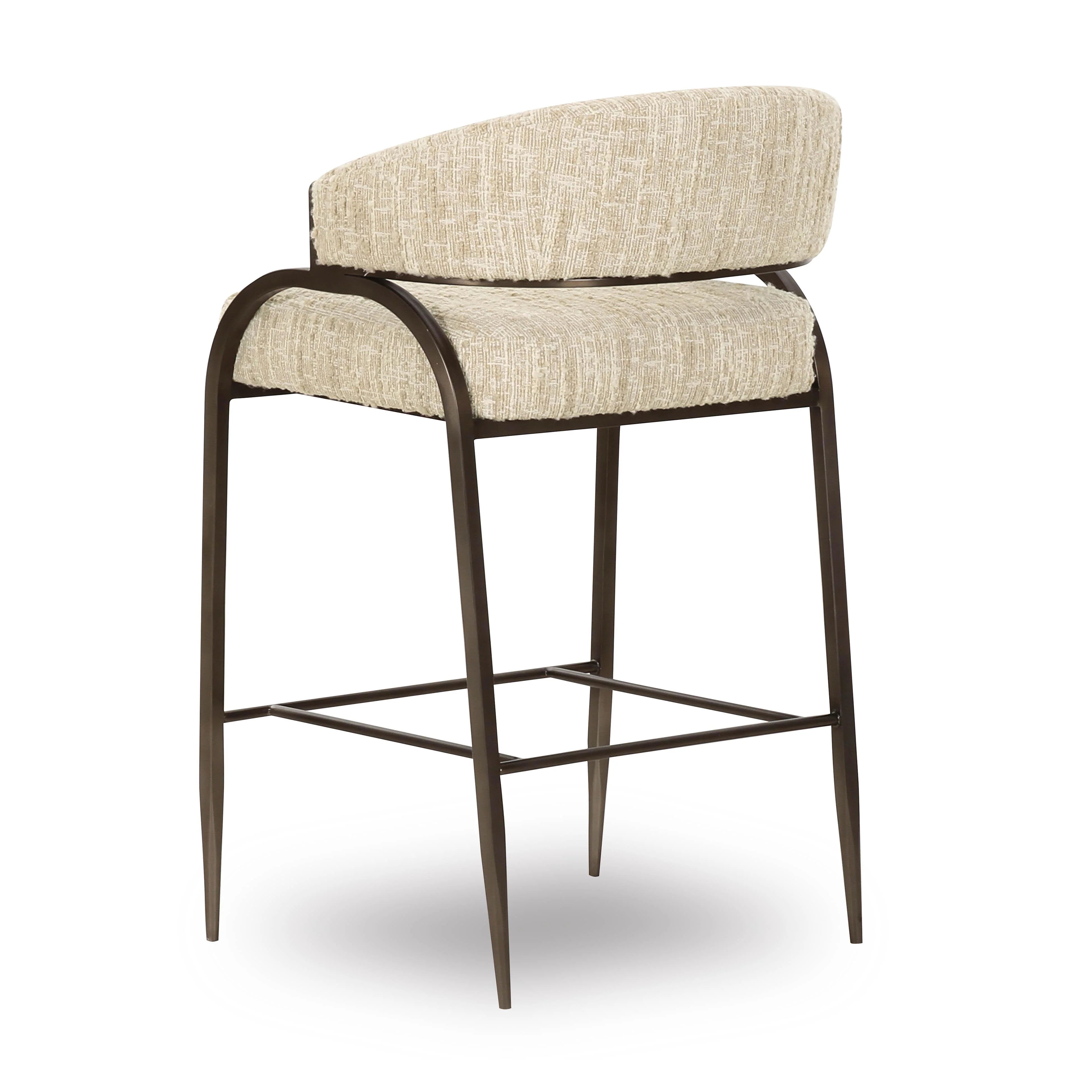 Tabouret de bar Performance Boucle texturé crème Tatum