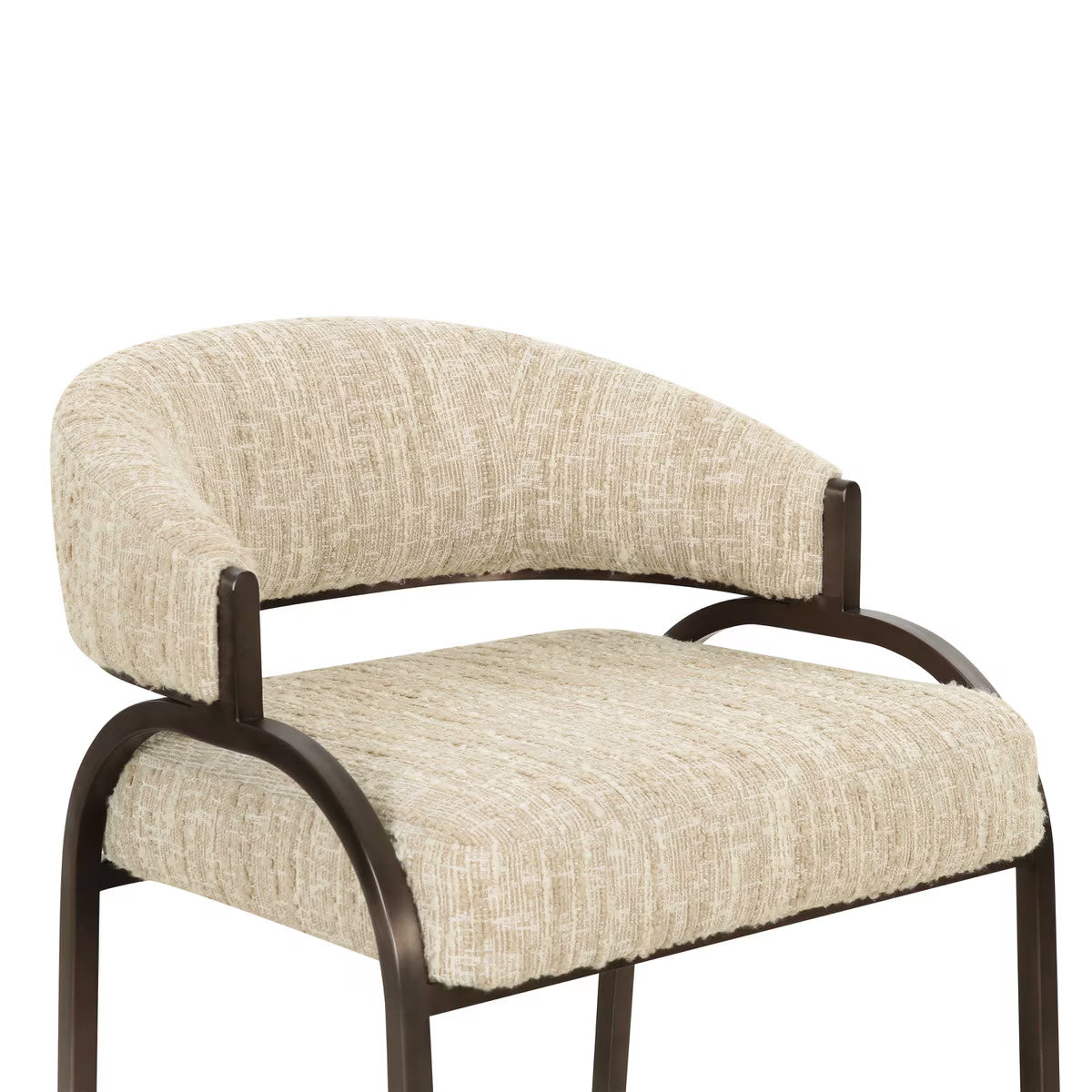 Tabouret de bar Performance Boucle texturé crème Tatum