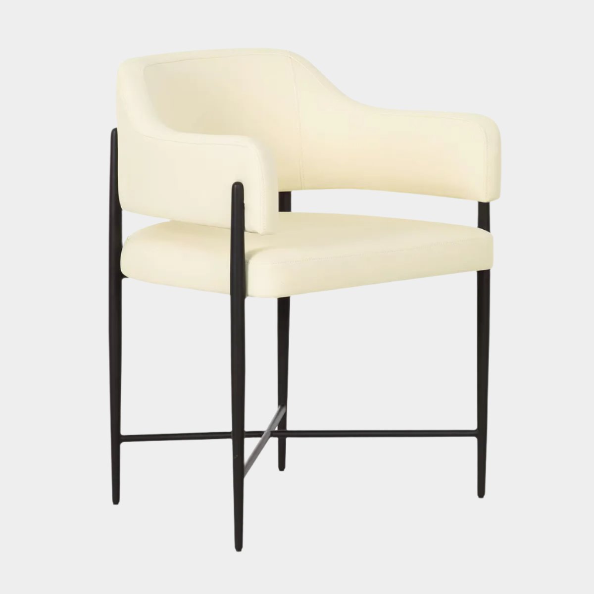 Chaise de salle à manger en cuir vegan crème Sezanne