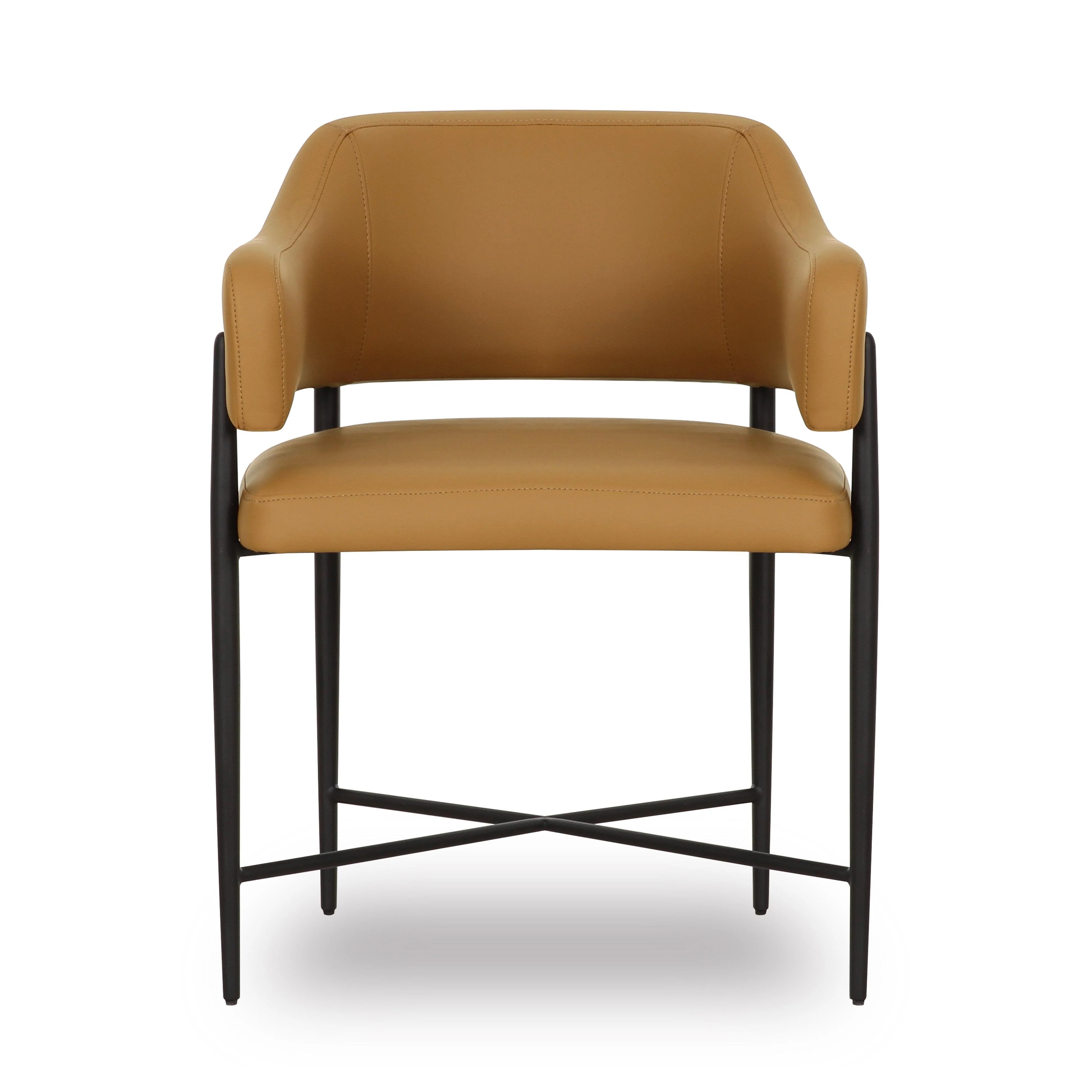 Chaise de salle à manger en cuir vegan crème Sezanne