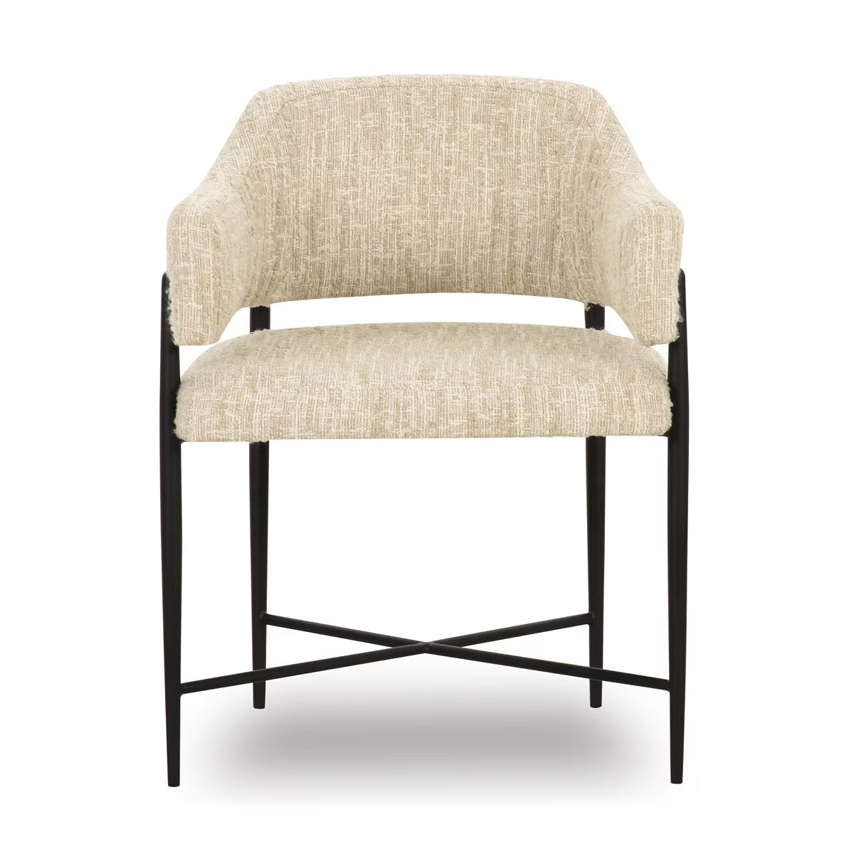 Chaise de salle à manger en tissu texturé crème Sezanne Performance Boucle