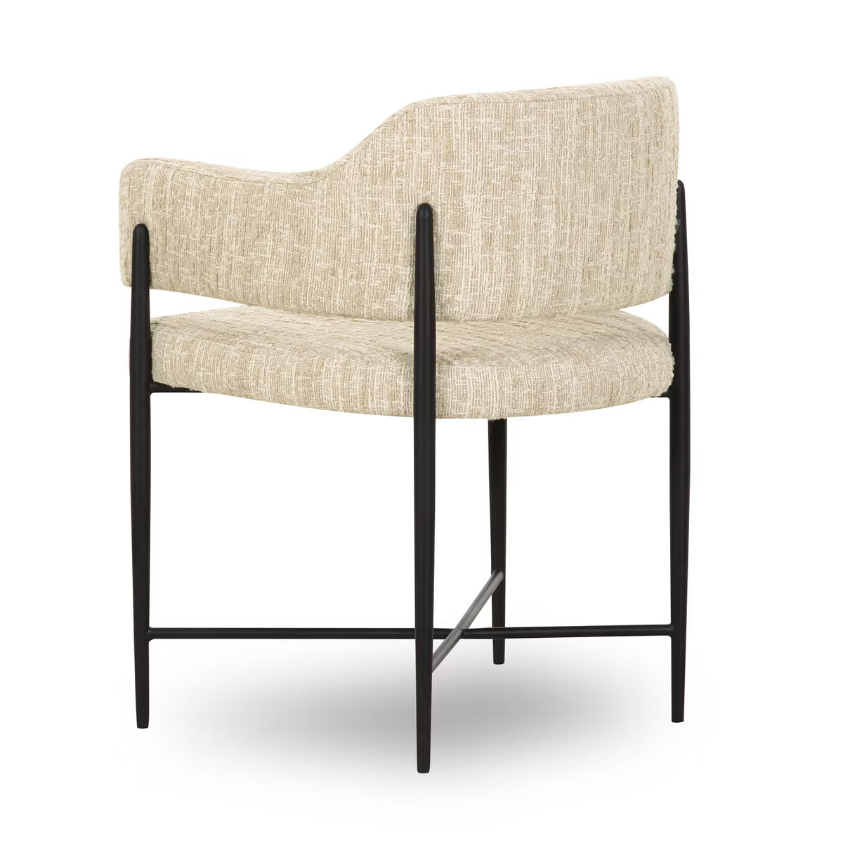 Chaise de salle à manger en tissu texturé crème Sezanne Performance Boucle