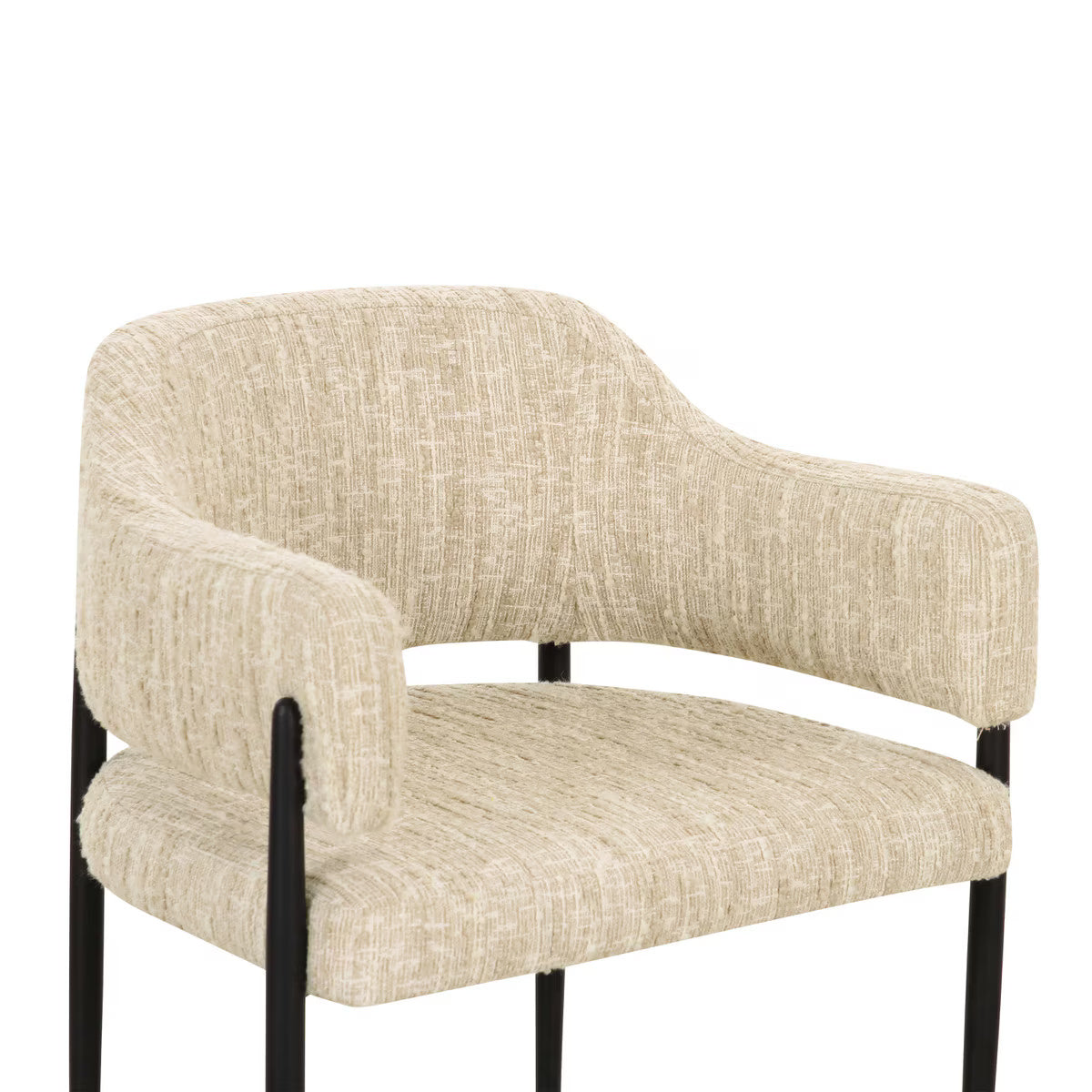 Chaise de salle à manger en tissu texturé crème Sezanne Performance Boucle