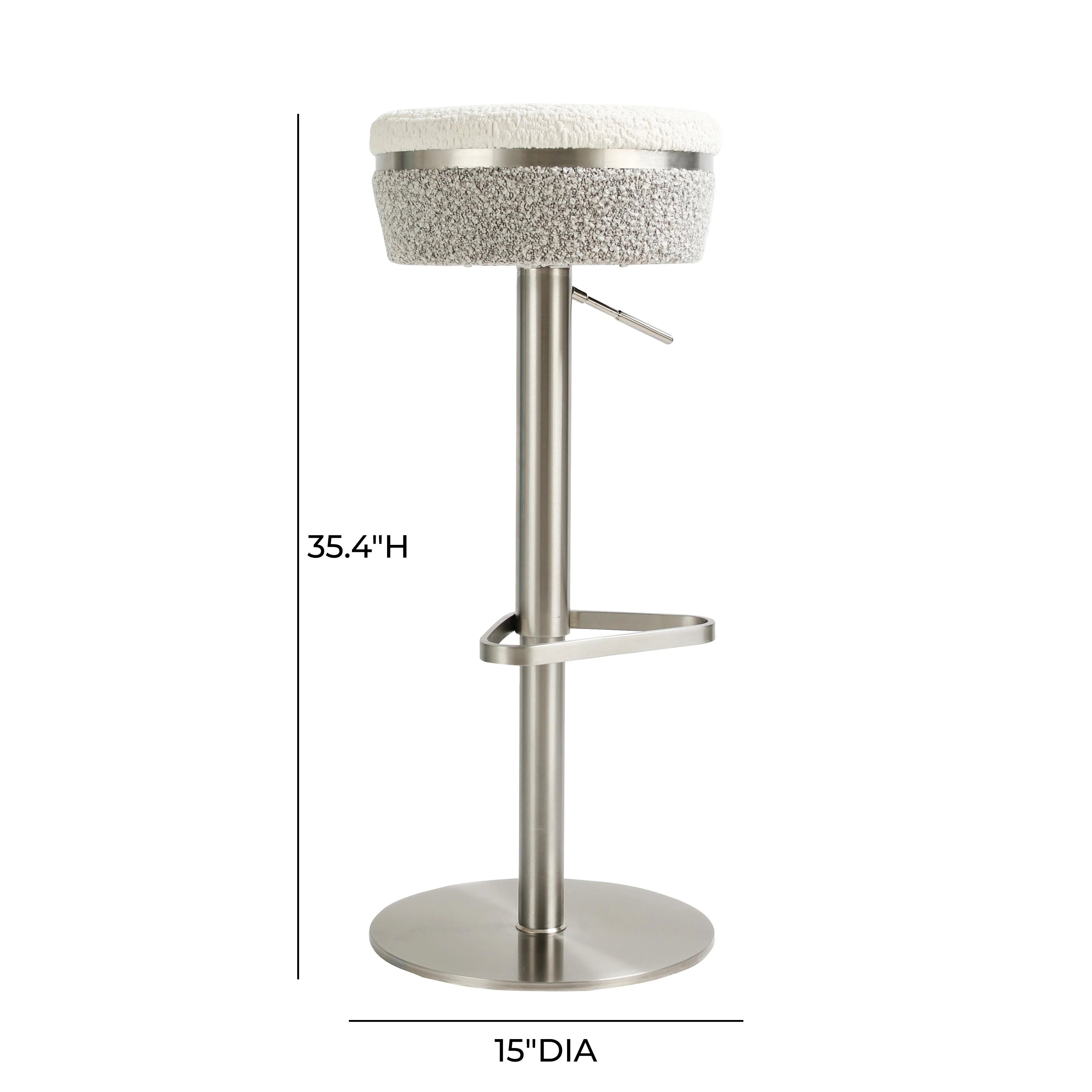 Tabouret réglable Boucle blanc et gris Astro
