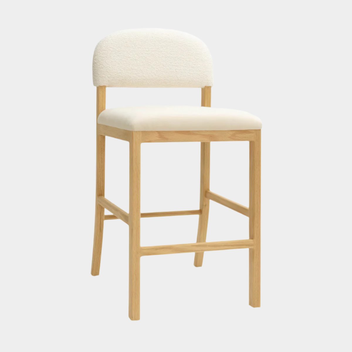 Tabouret de bar en velours Calla Cream Performance
