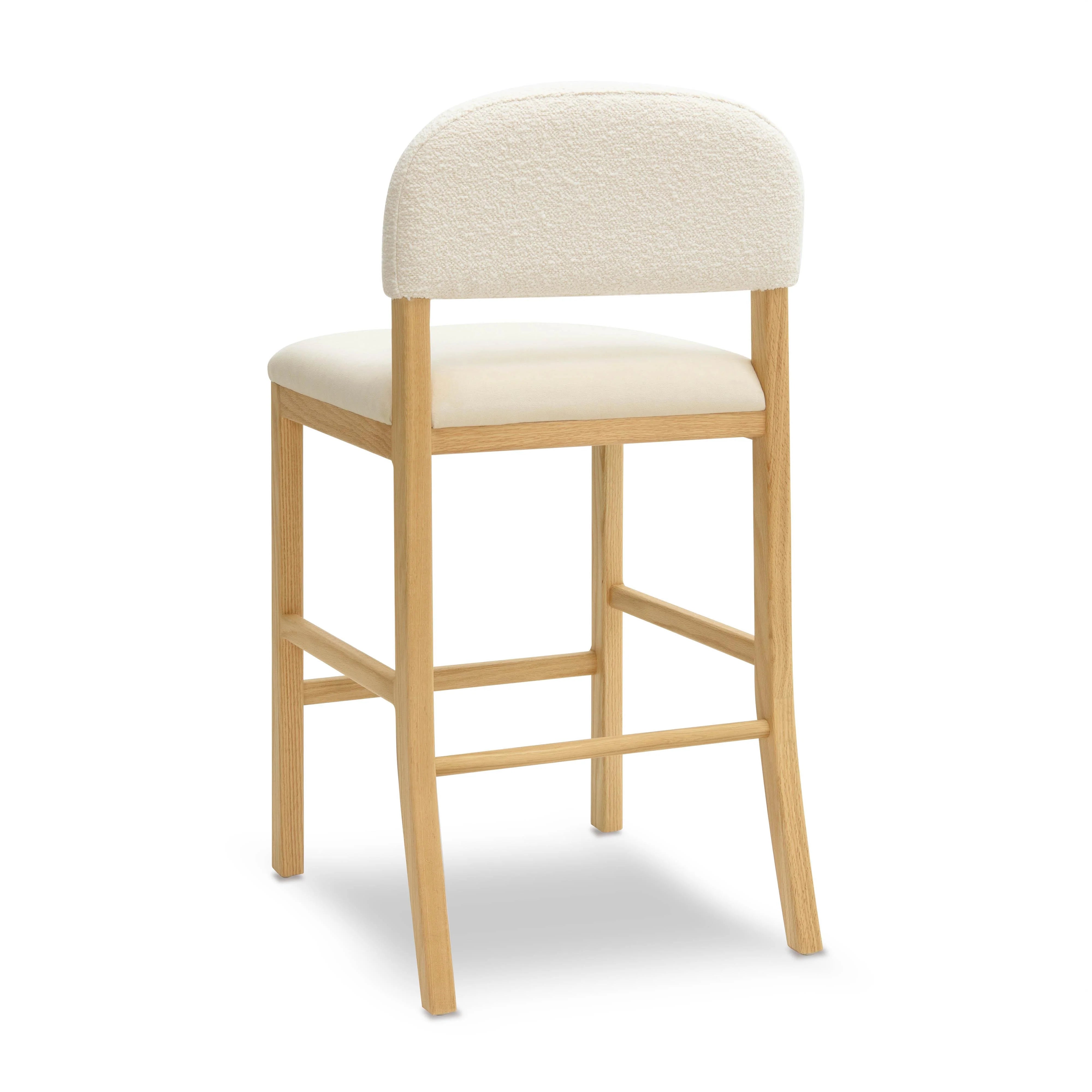 Tabouret de bar en velours Calla Cream Performance
