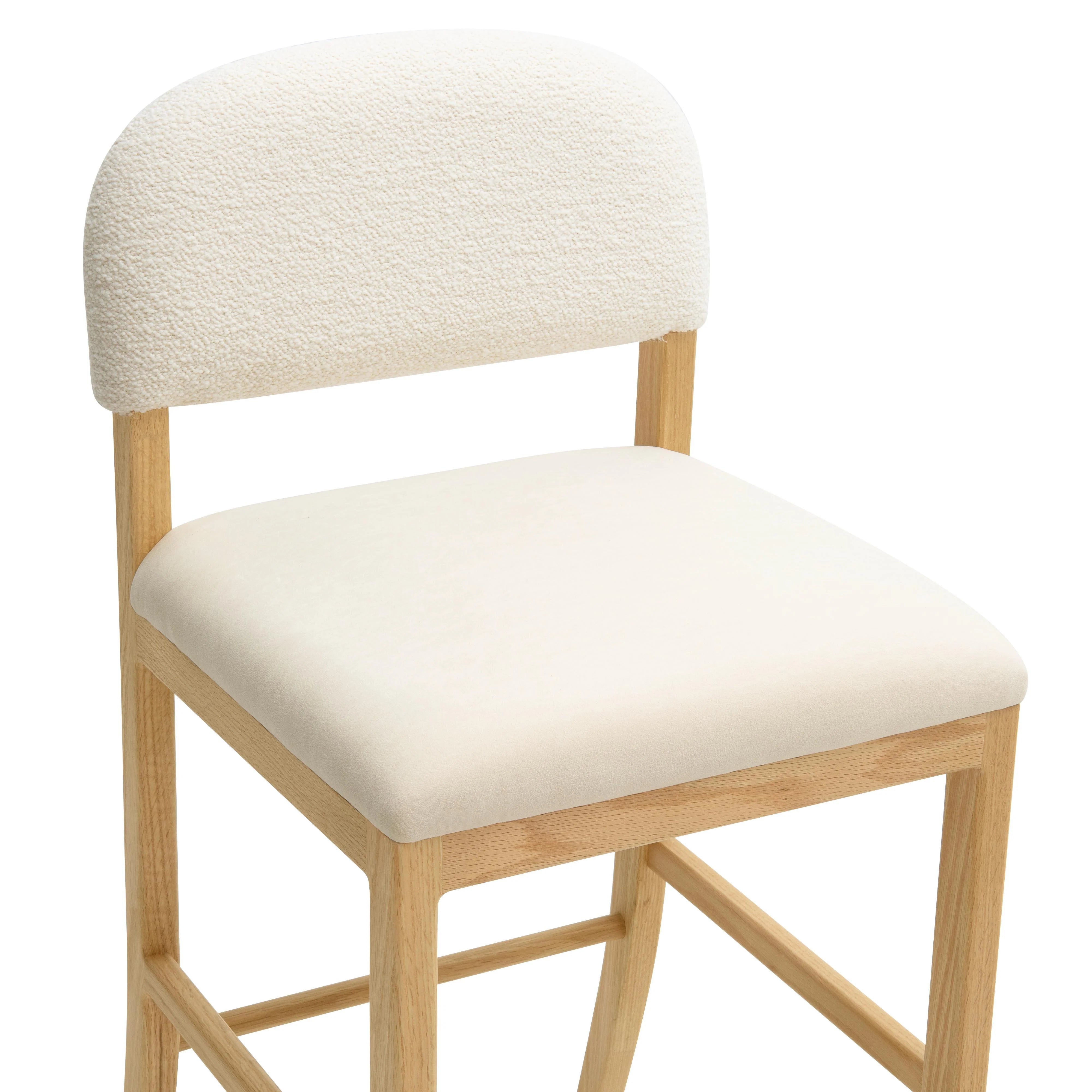 Tabouret de bar en velours Calla Cream Performance