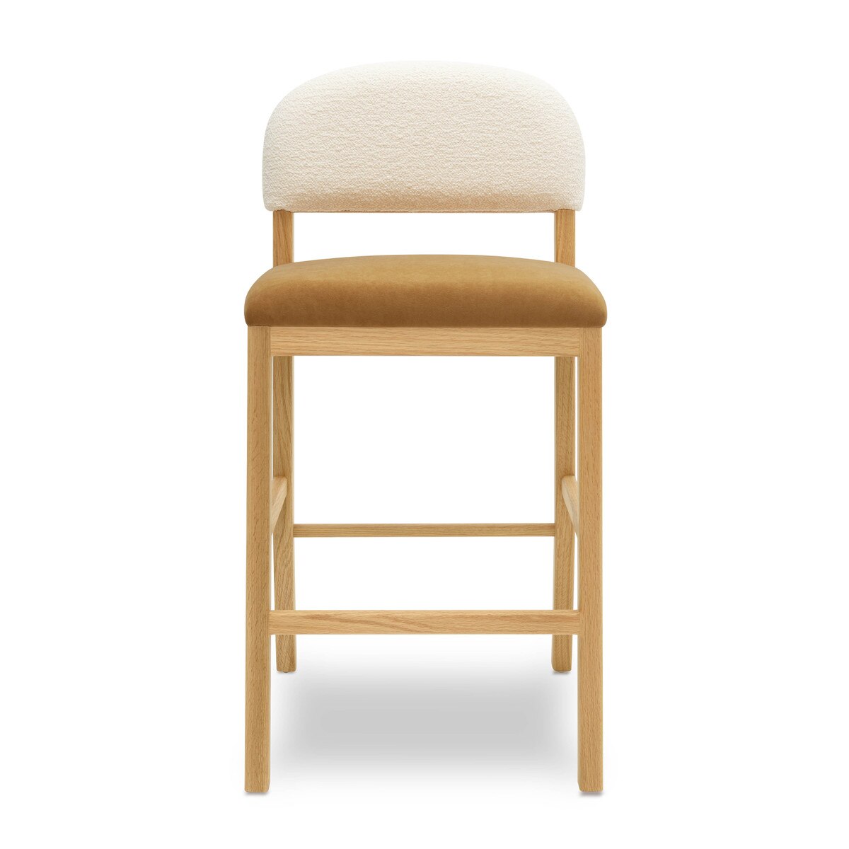 Tabouret de bar en velours Calla Cognac Performance