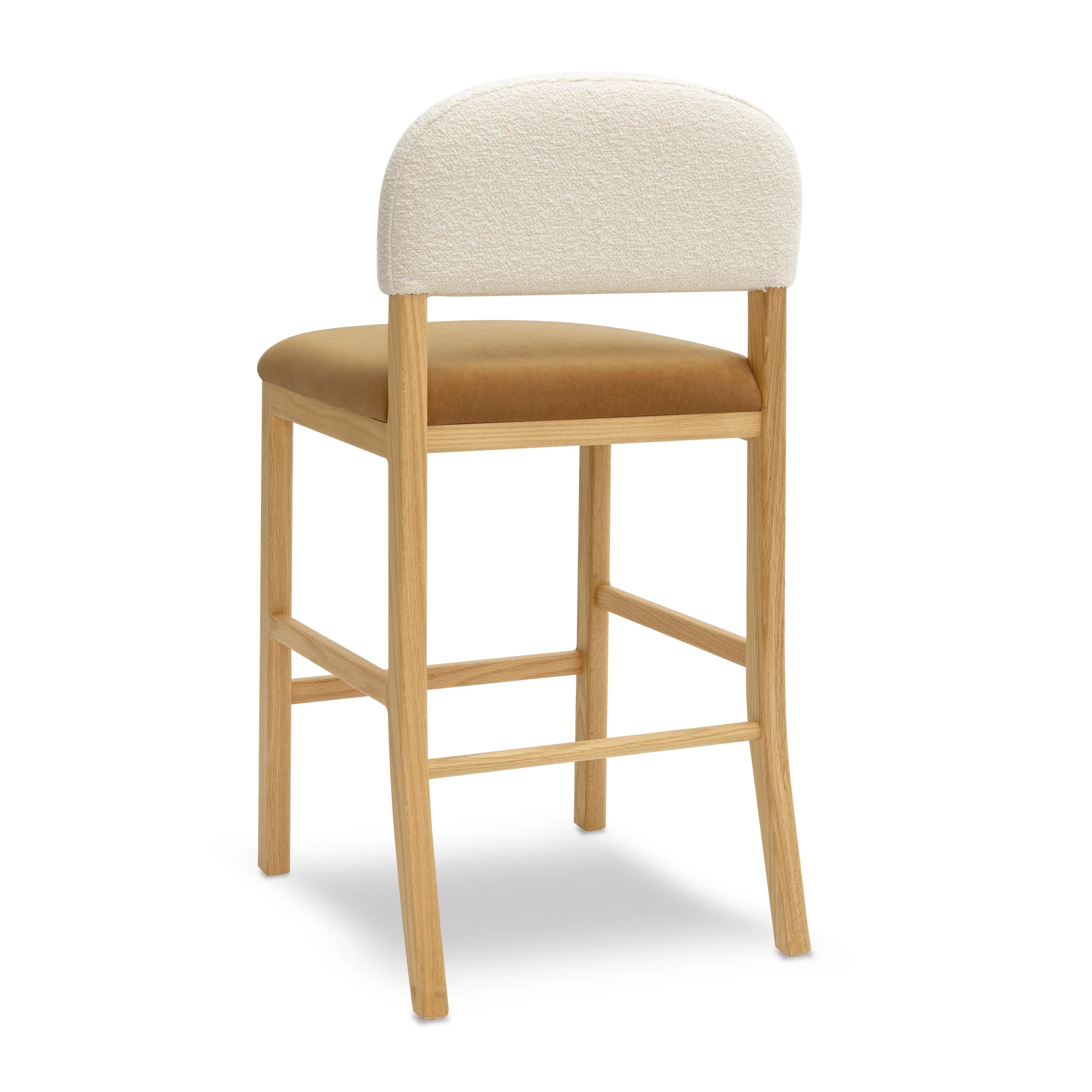 Tabouret de bar en velours Calla Cream Performance