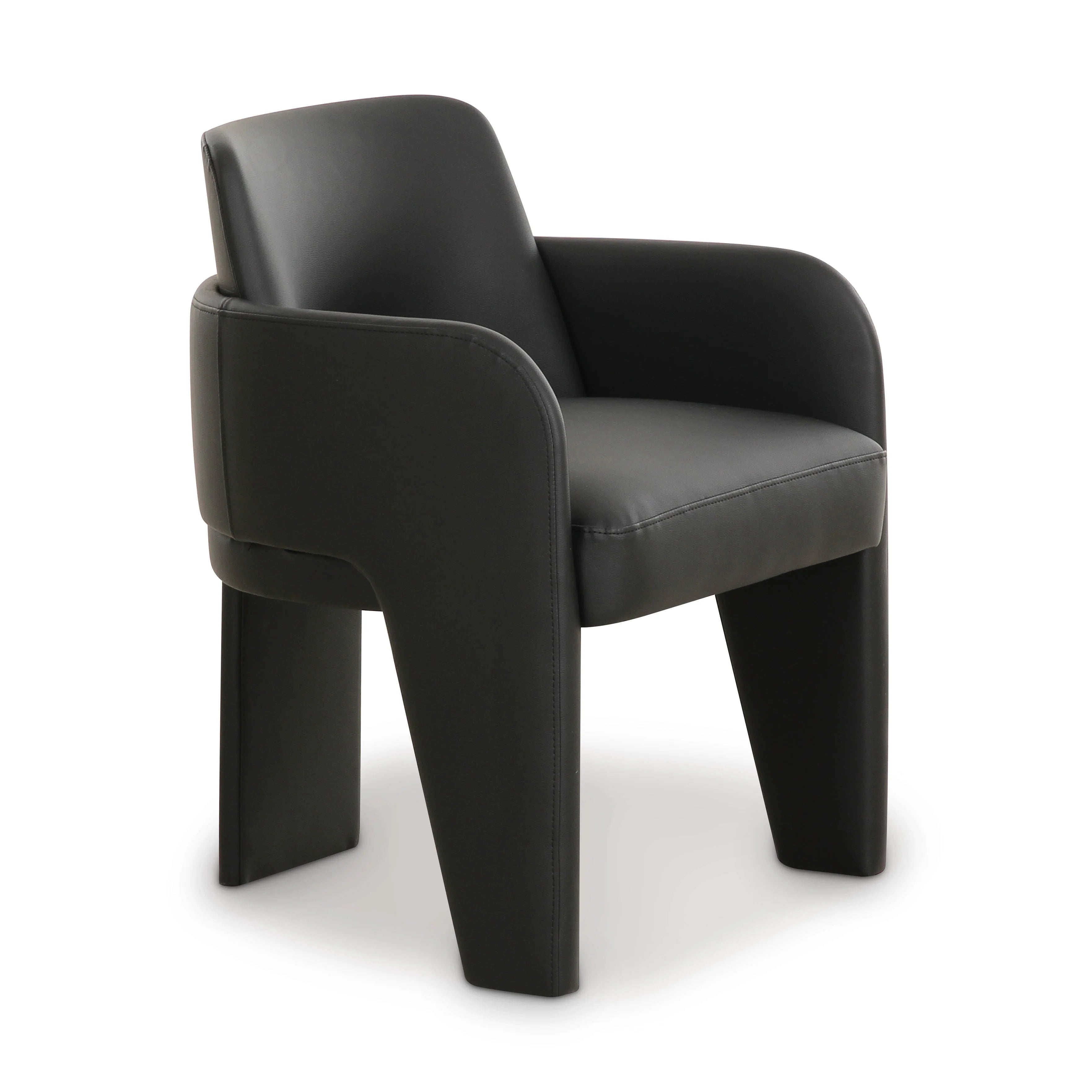 Chaise de salle à manger en cuir végétalien Leo Cream Performance