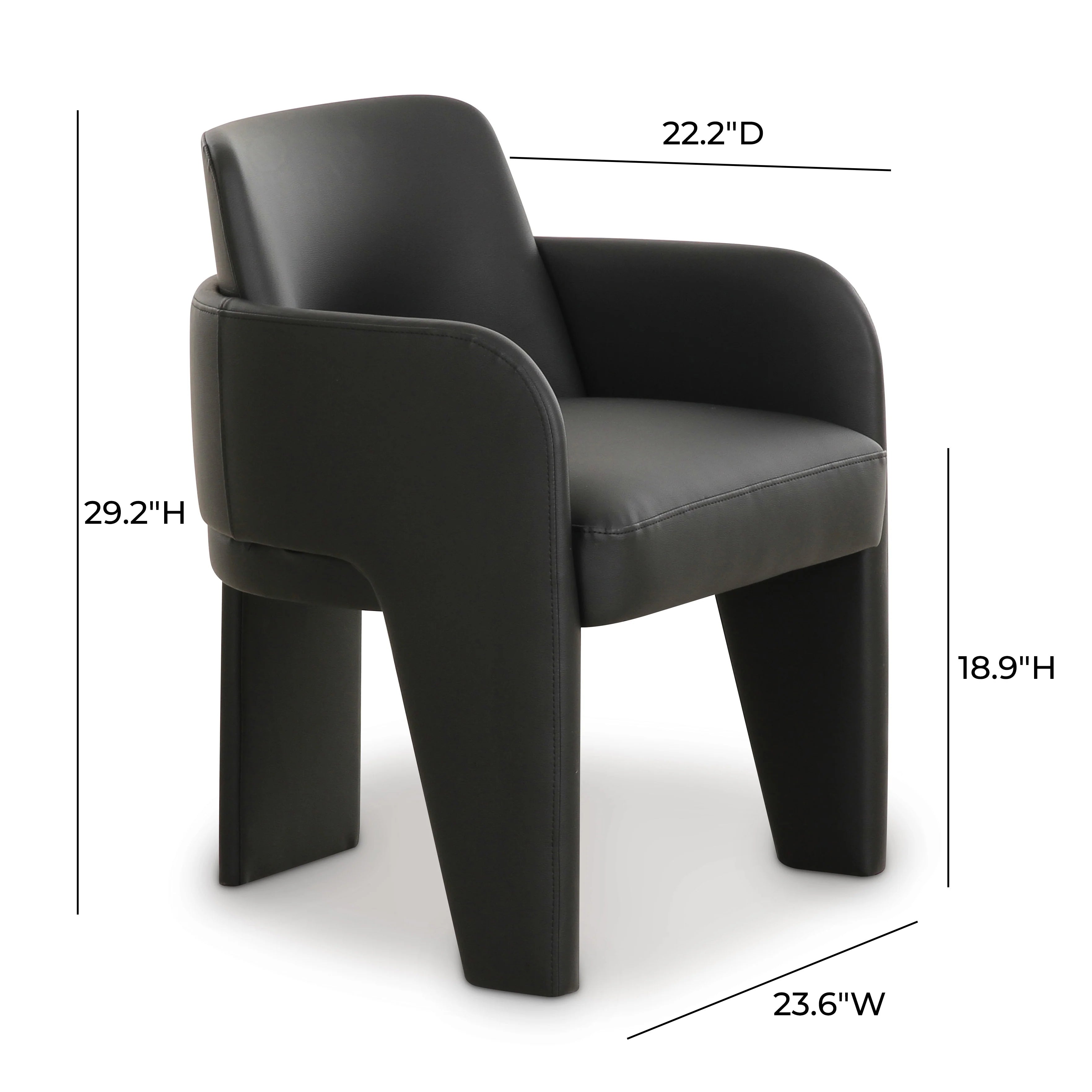 Chaise de salle à manger en cuir végétalien Leo Cream Performance