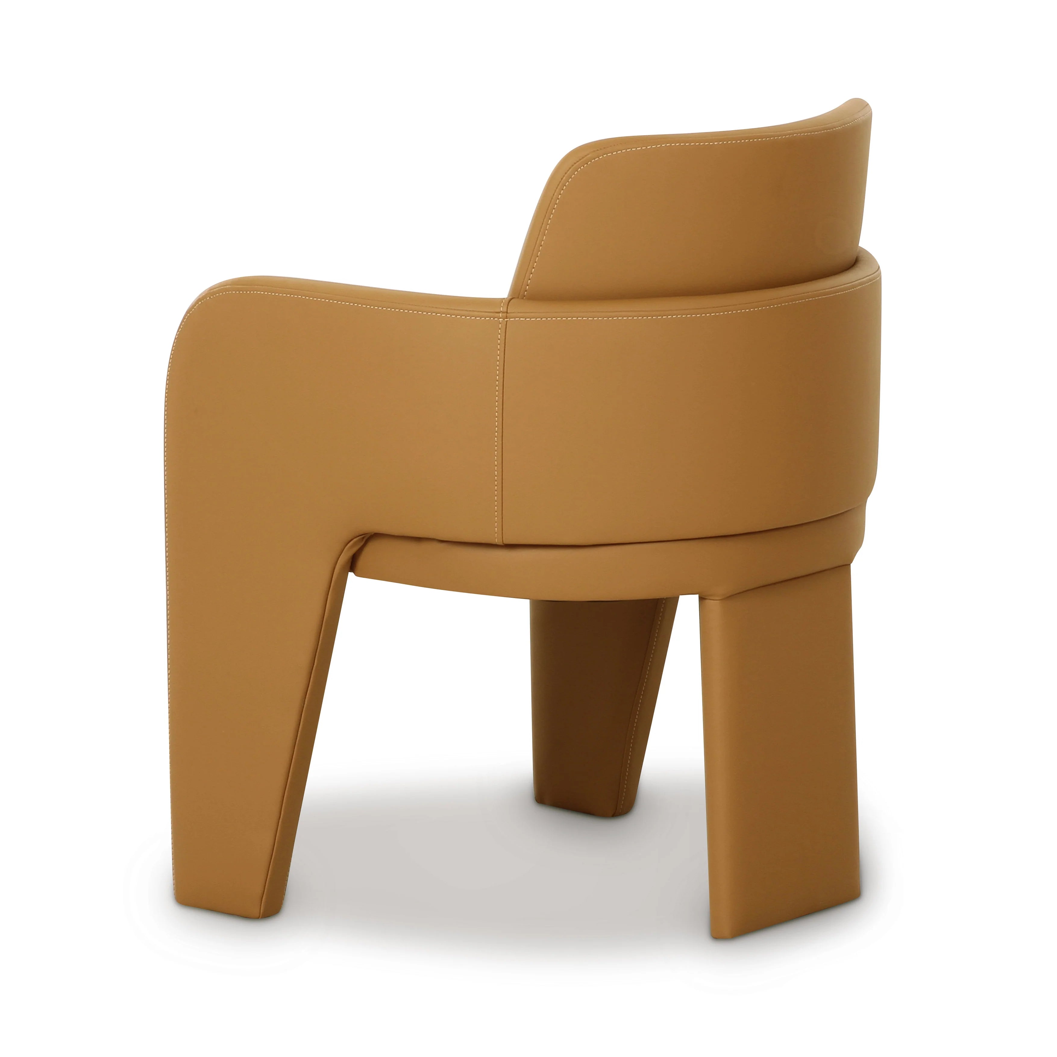 Chaise de salle à manger en cuir végétalien Leo Cream Performance