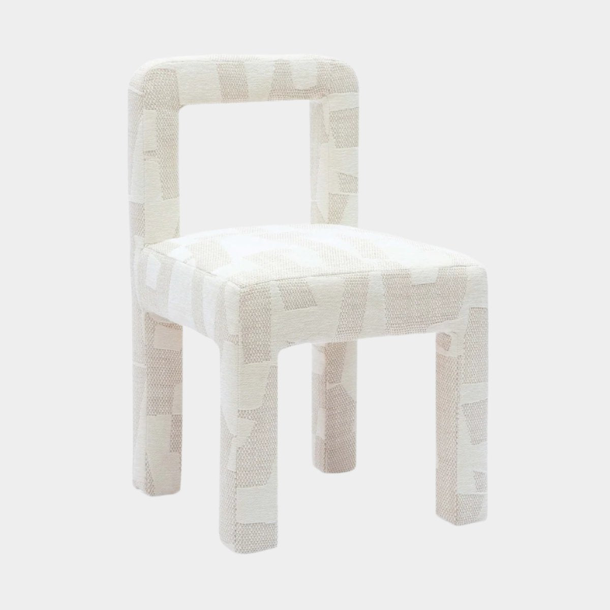 Chaise de salle à manger en jacquard à motifs crème Hazel