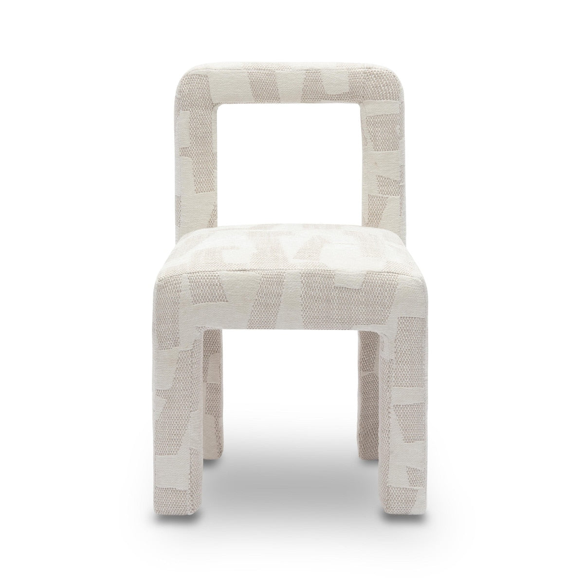 Chaise de salle à manger en jacquard à motifs crème Hazel
