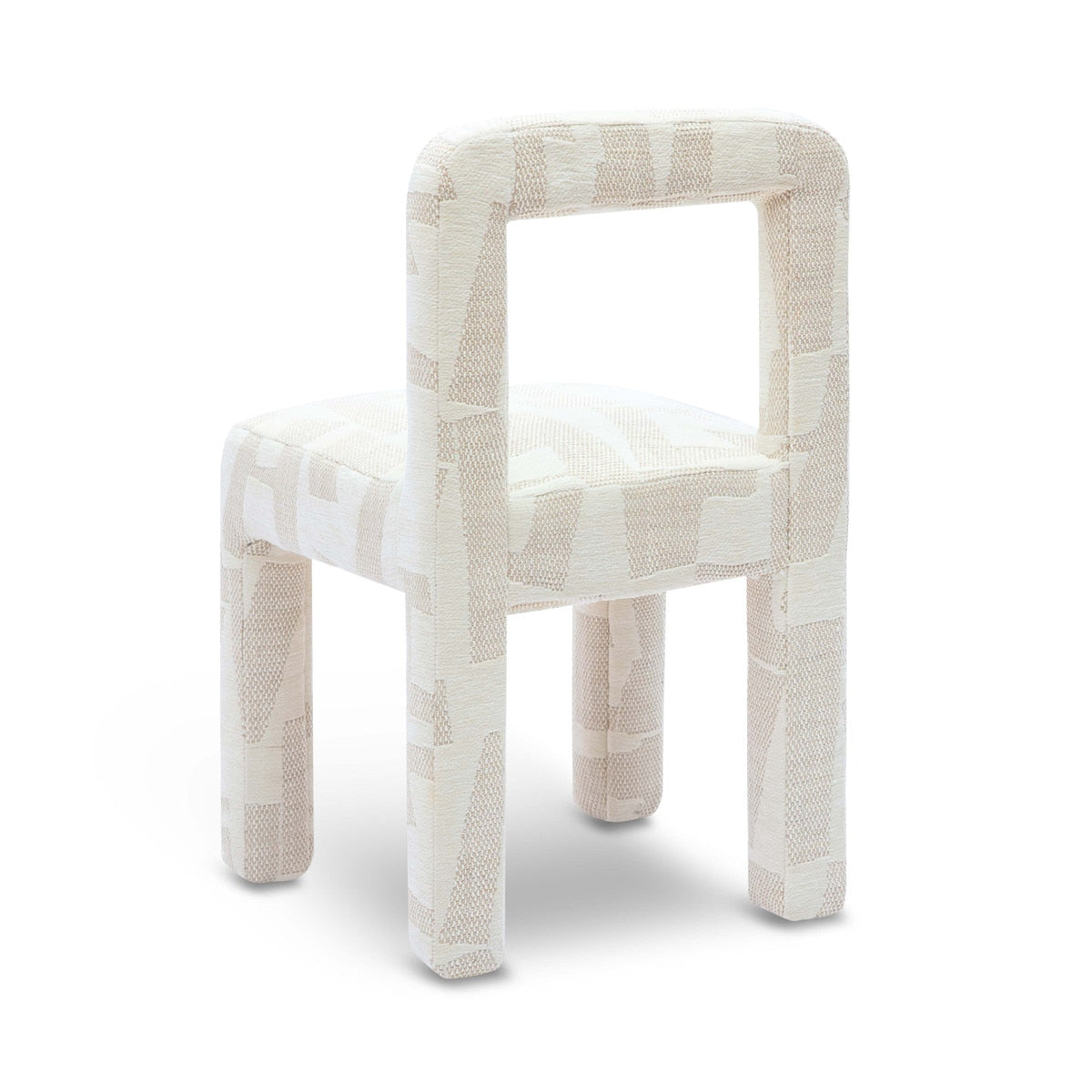 Chaise de salle à manger en jacquard à motifs crème Hazel