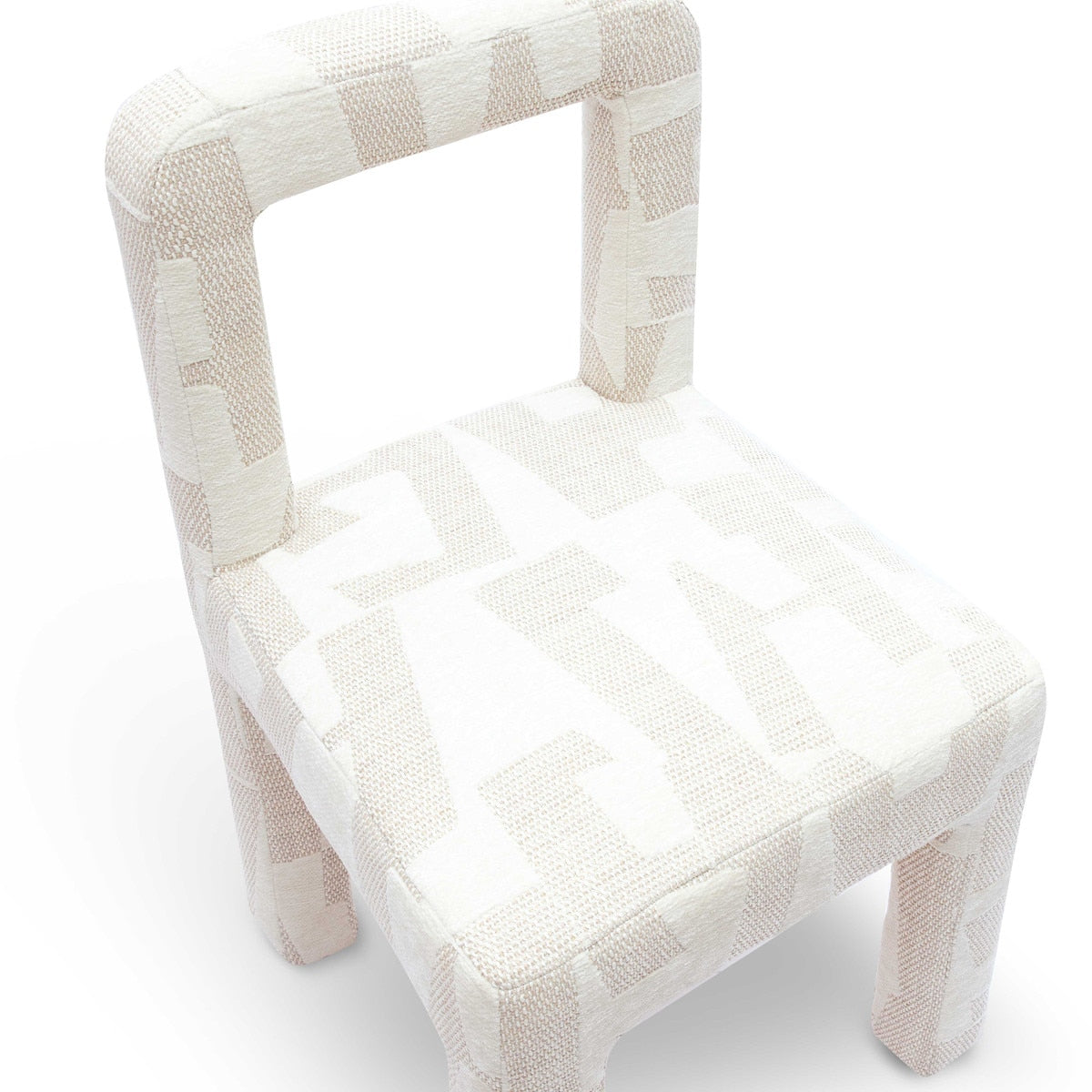 Chaise de salle à manger en jacquard à motifs crème Hazel