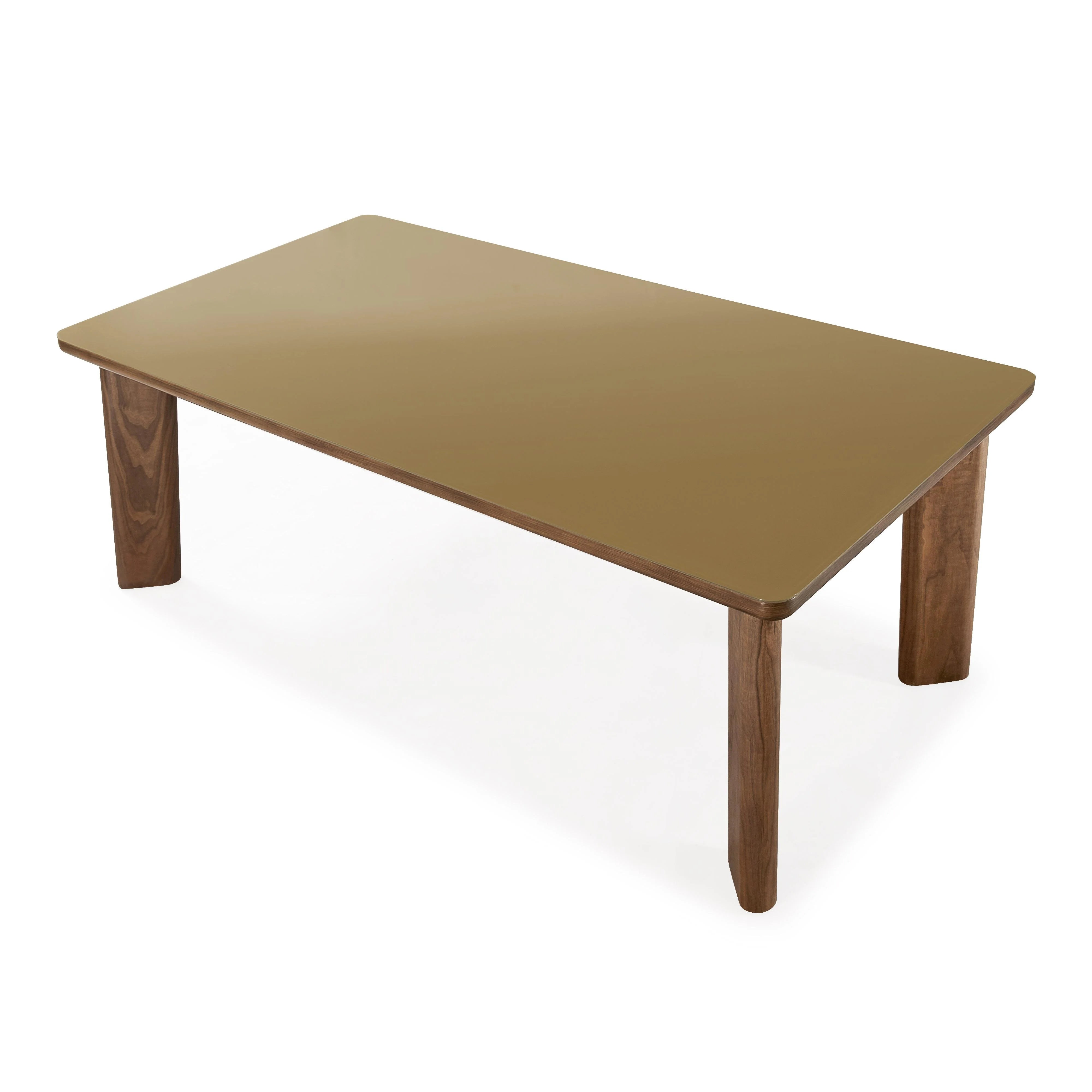 Oani 83" Walnut and Glass Rectangular Dining Table