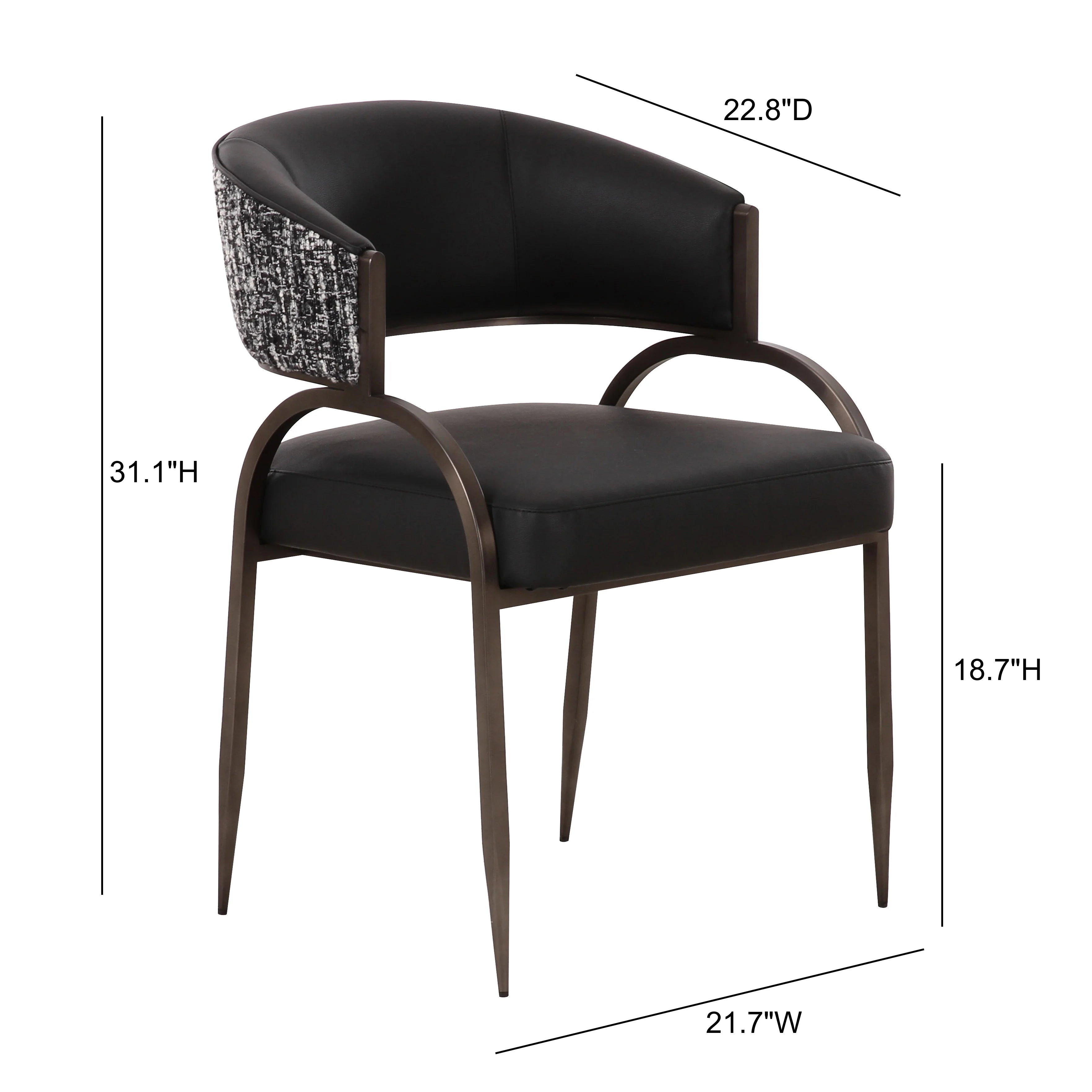 Tatum 2-Tone Performance Vegan Leather Dining Chair
