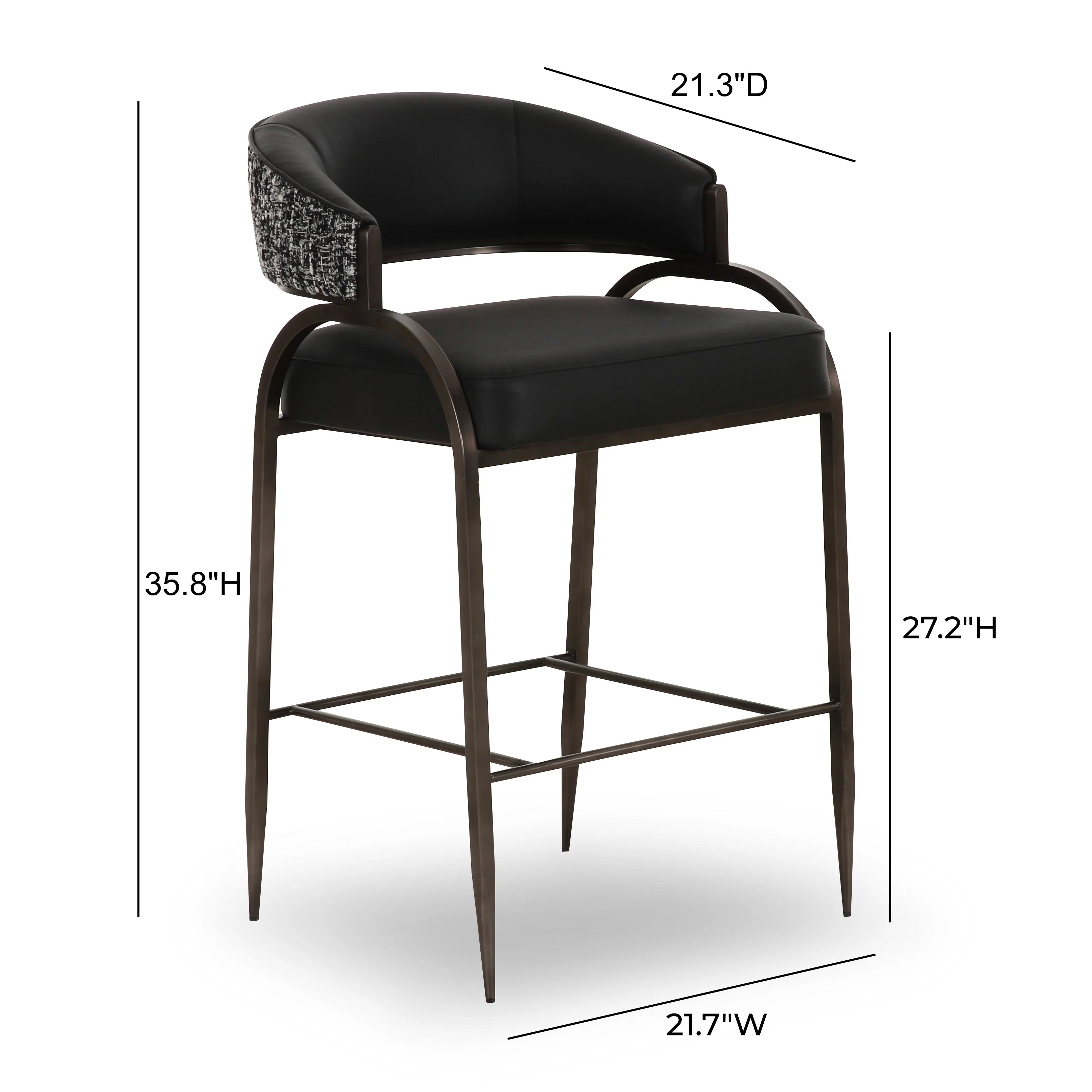 Tatum 2-Tone Performance Vegan Leather Counter Stool