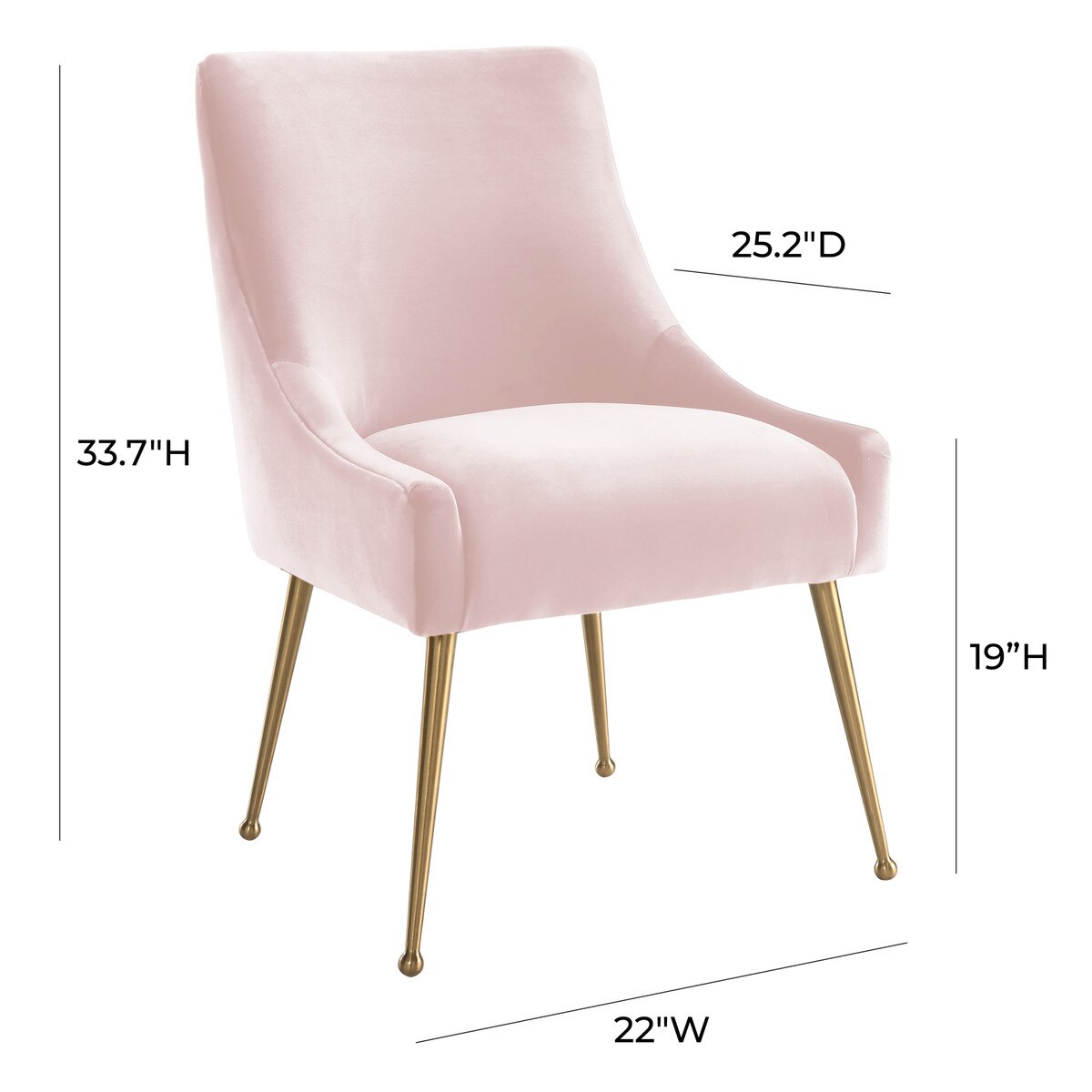 Chaise d'appoint Beatrix en velours blush