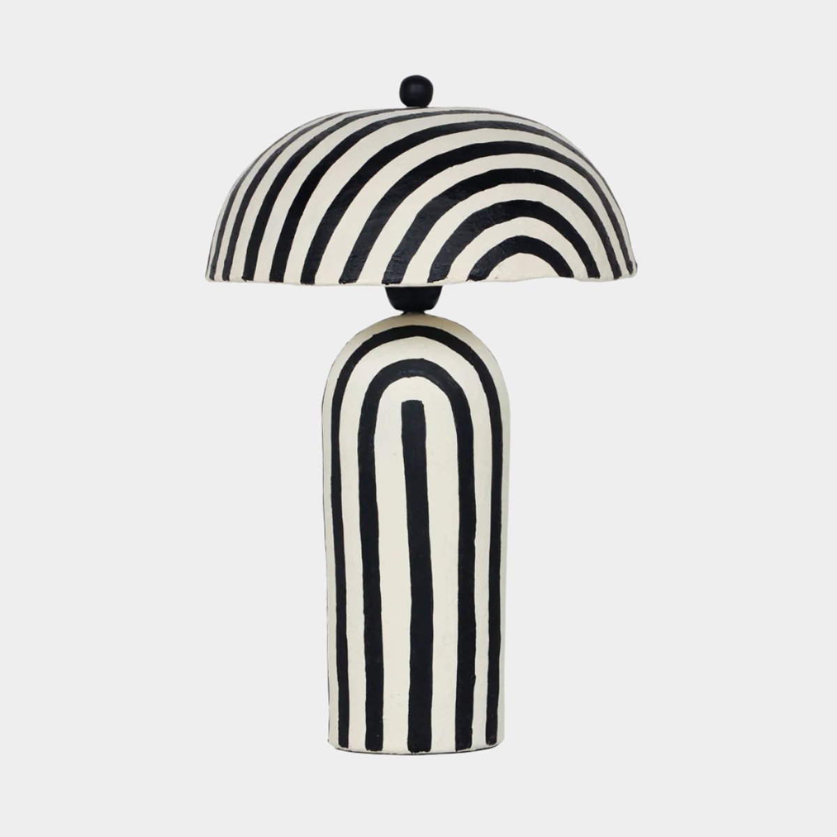 Lampe de table en papier mâché à rayures Maiori