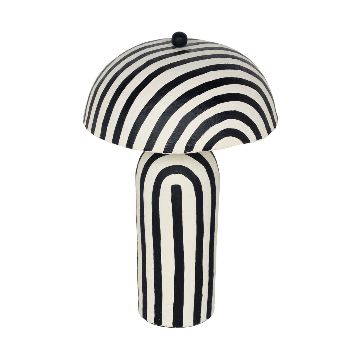 Lampe de table en papier mâché à rayures Maiori