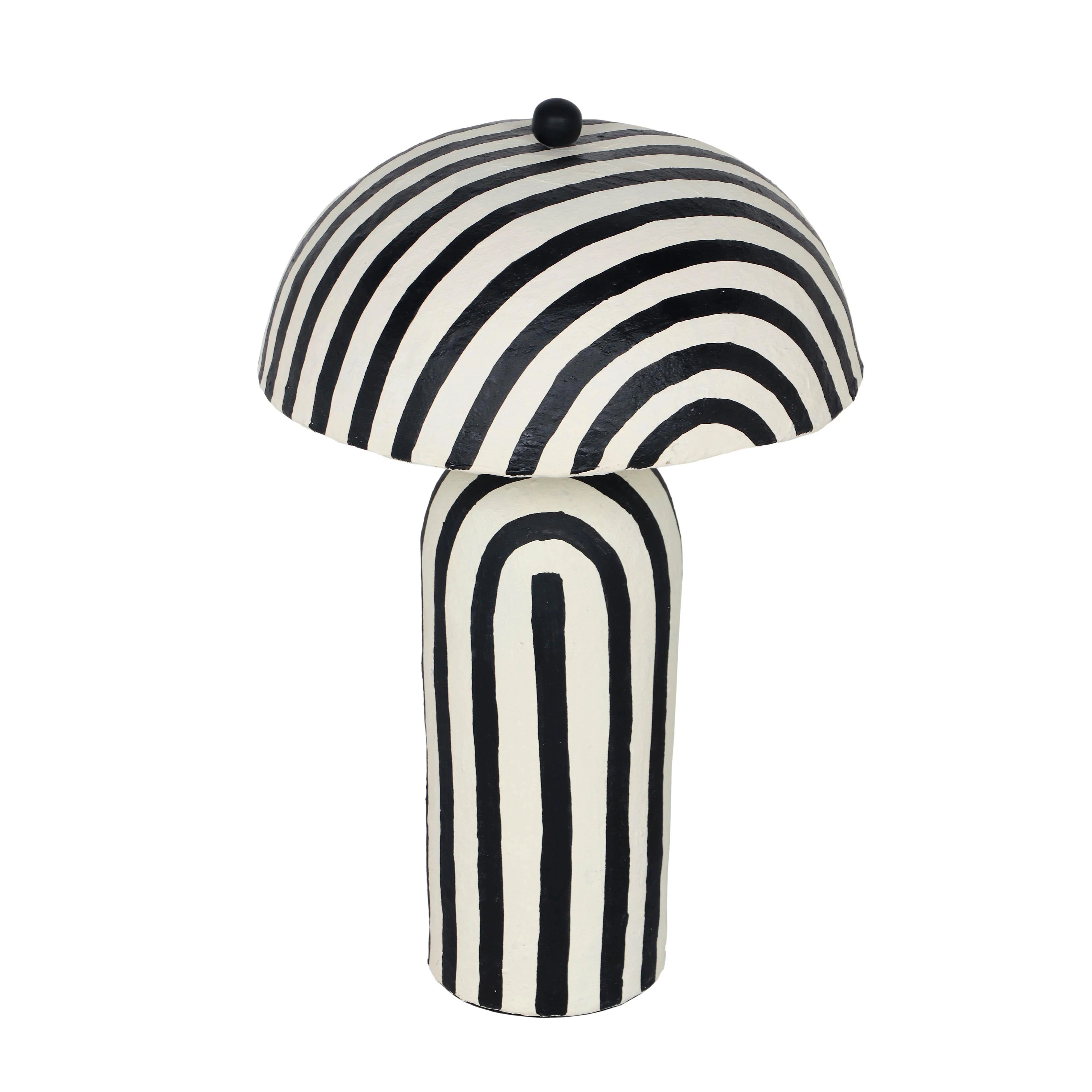 Maiori Striped Papier Mache Table Lamp