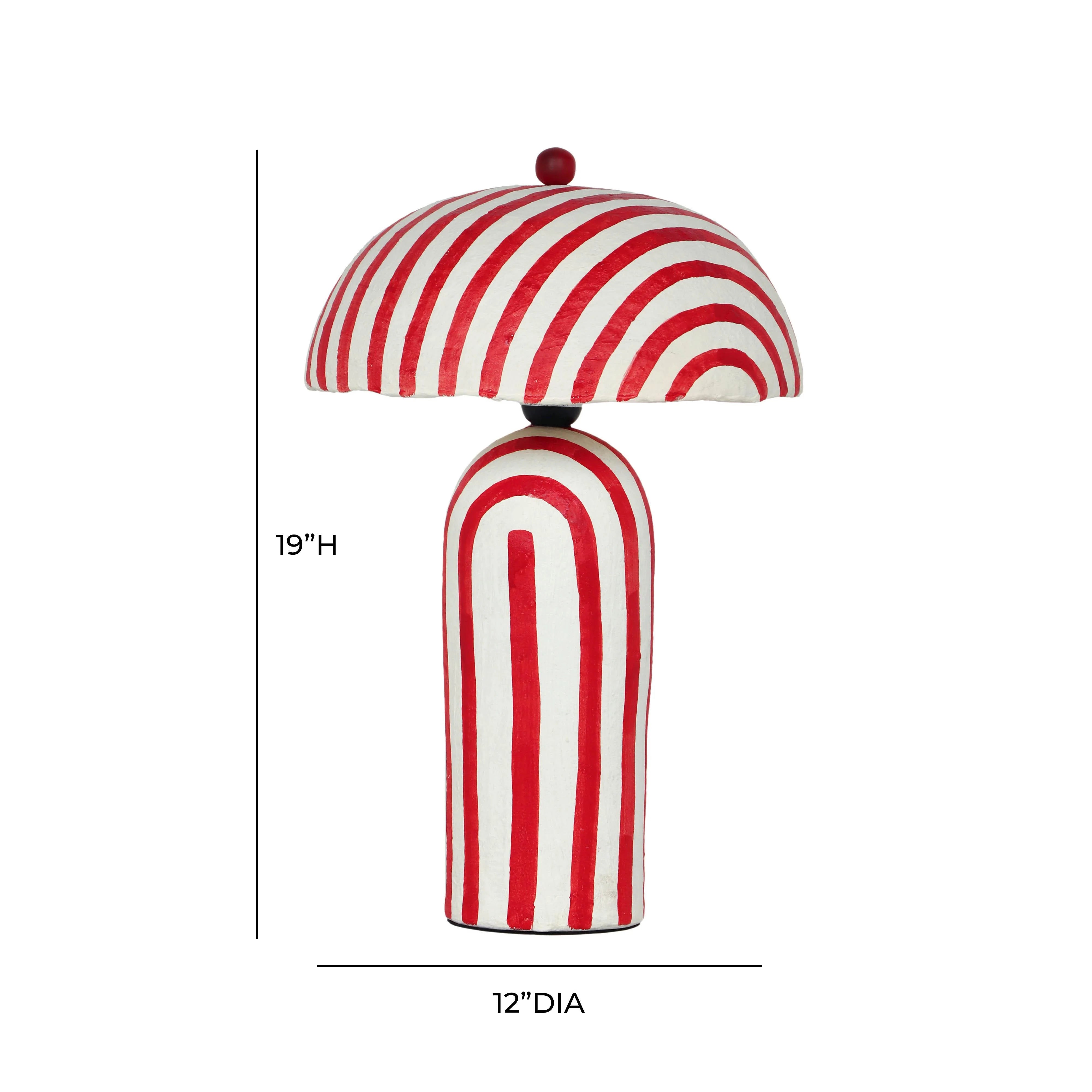 Maiori Striped Papier Mache Table Lamp