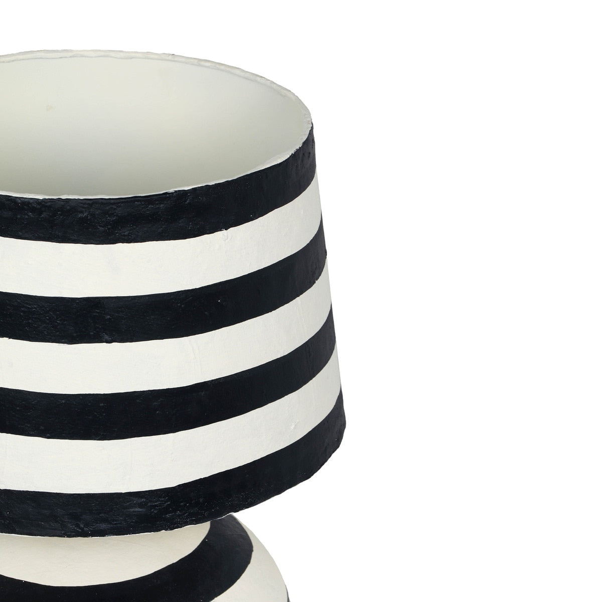 Lampe de table en papier mâché à rayures Positano