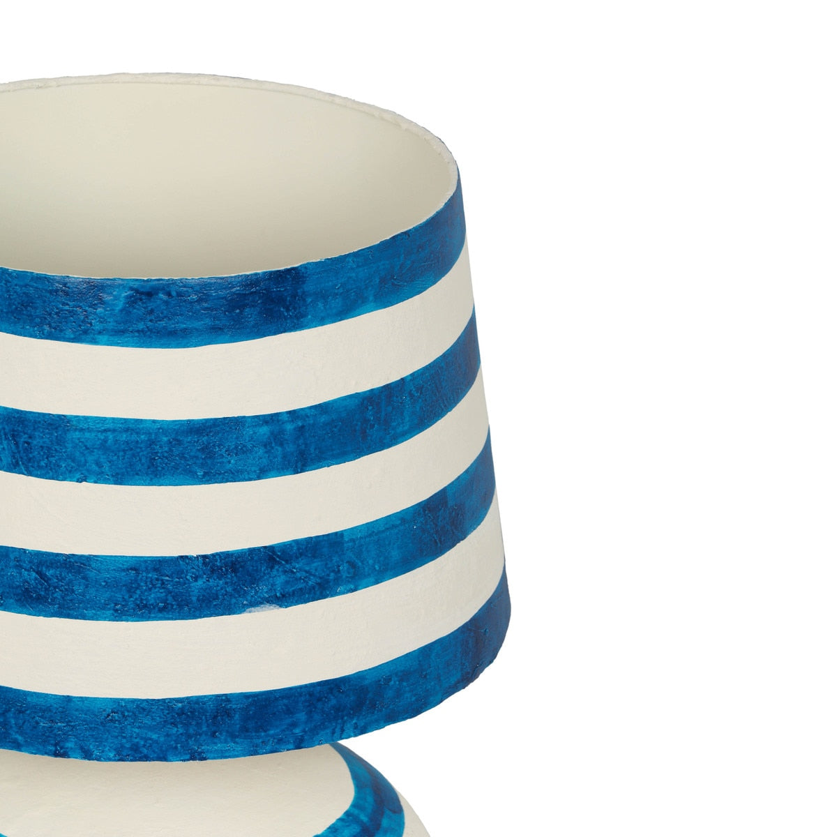 Lampe de table en papier mâché à rayures Positano