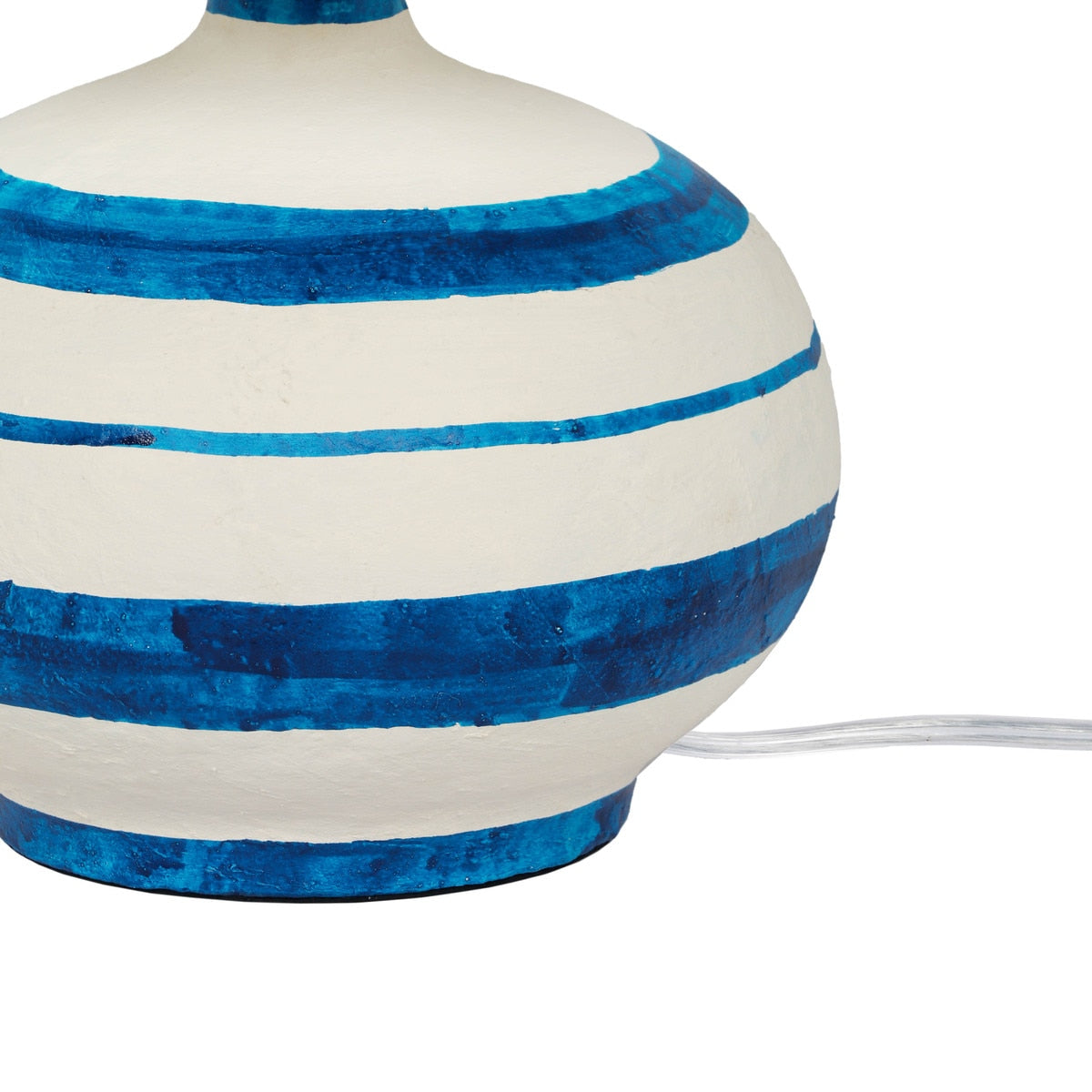 Lampe de table en papier mâché à rayures Positano