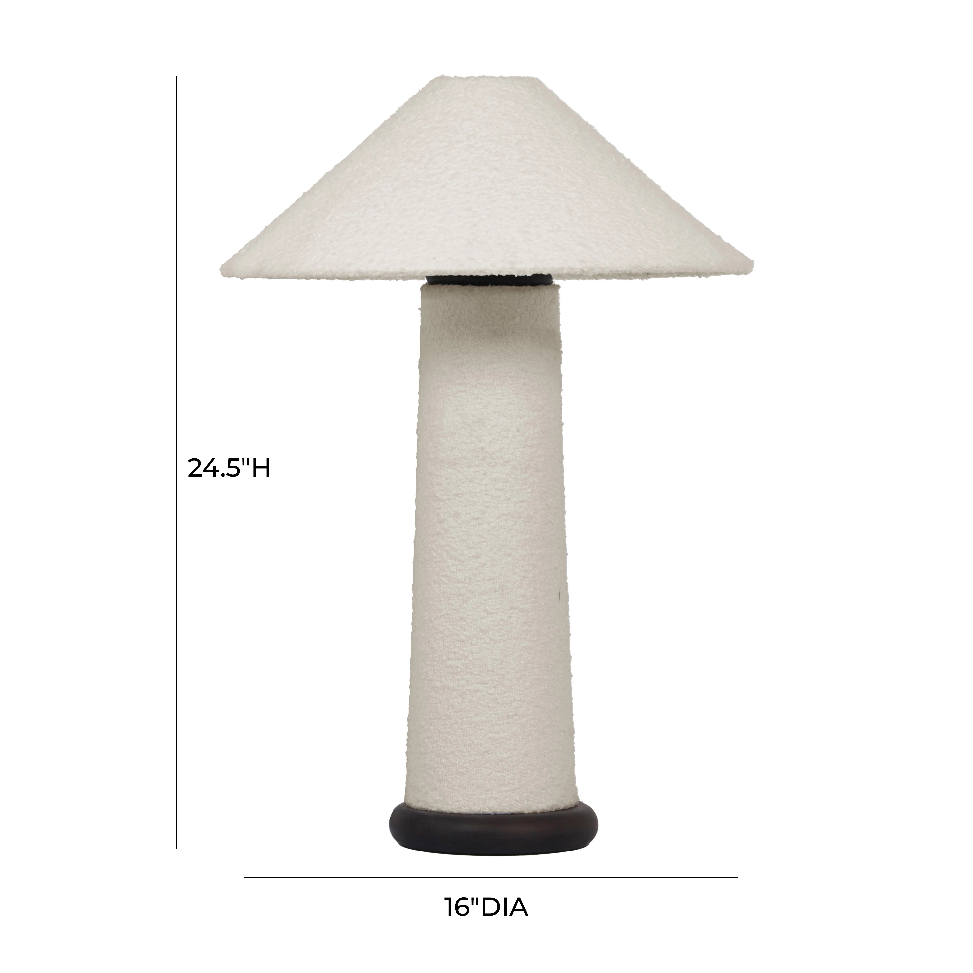 Faith White Boucle Table Lamp