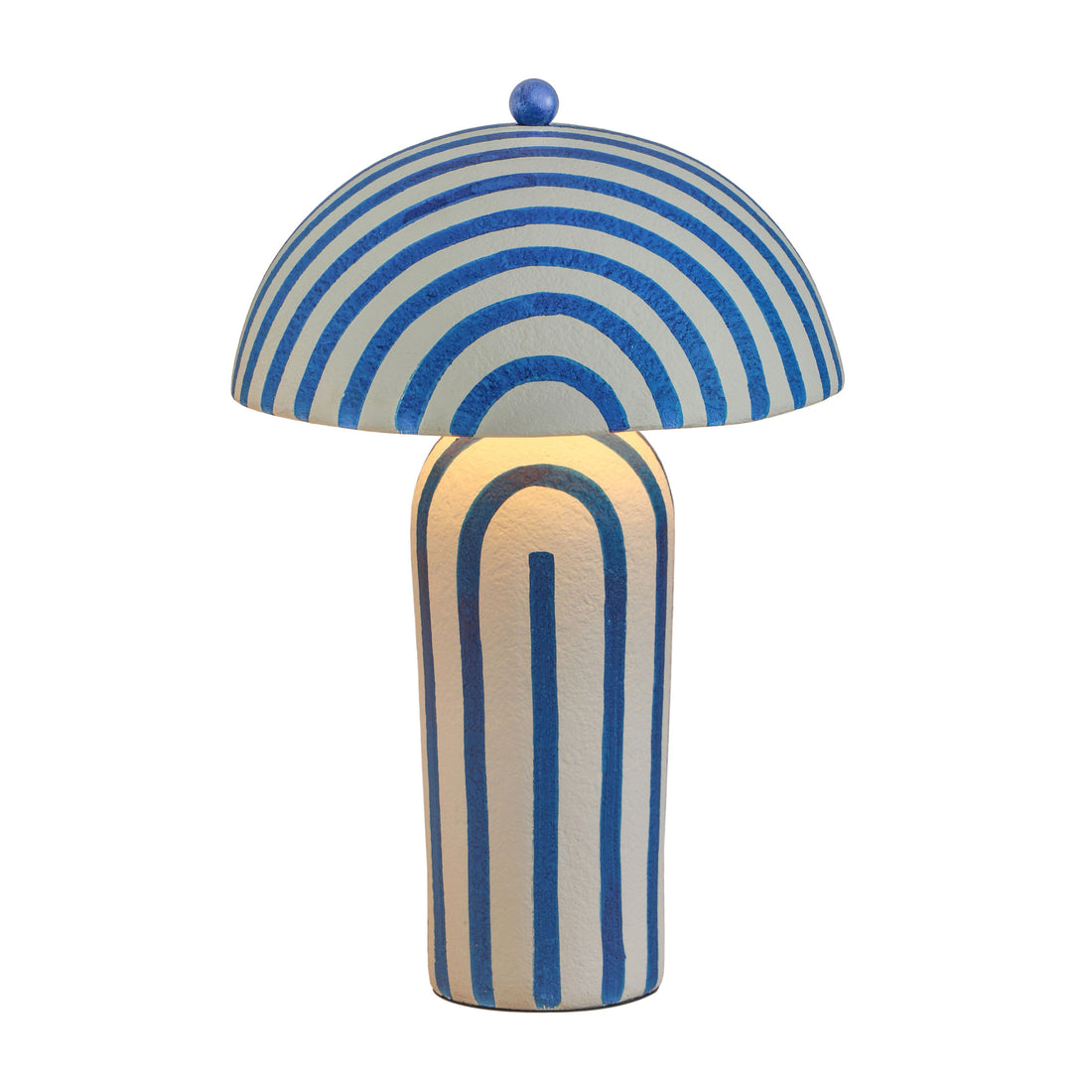 Maiori Striped Papier Mache Table Lamp