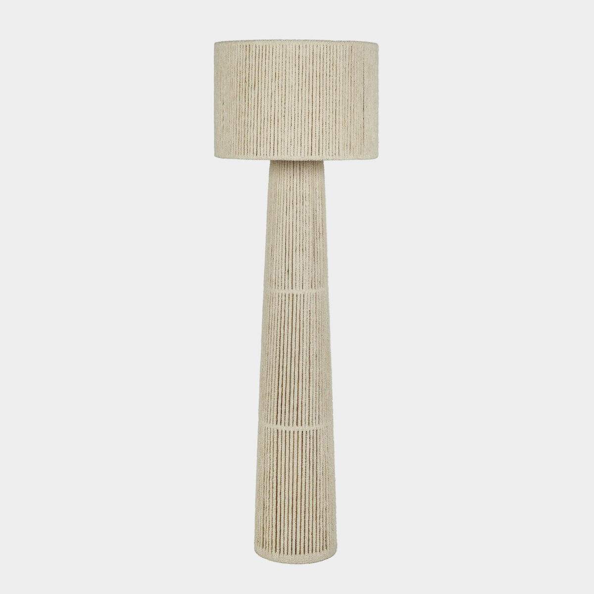 Tapered Natural Chenille Fiber Floor Lamp