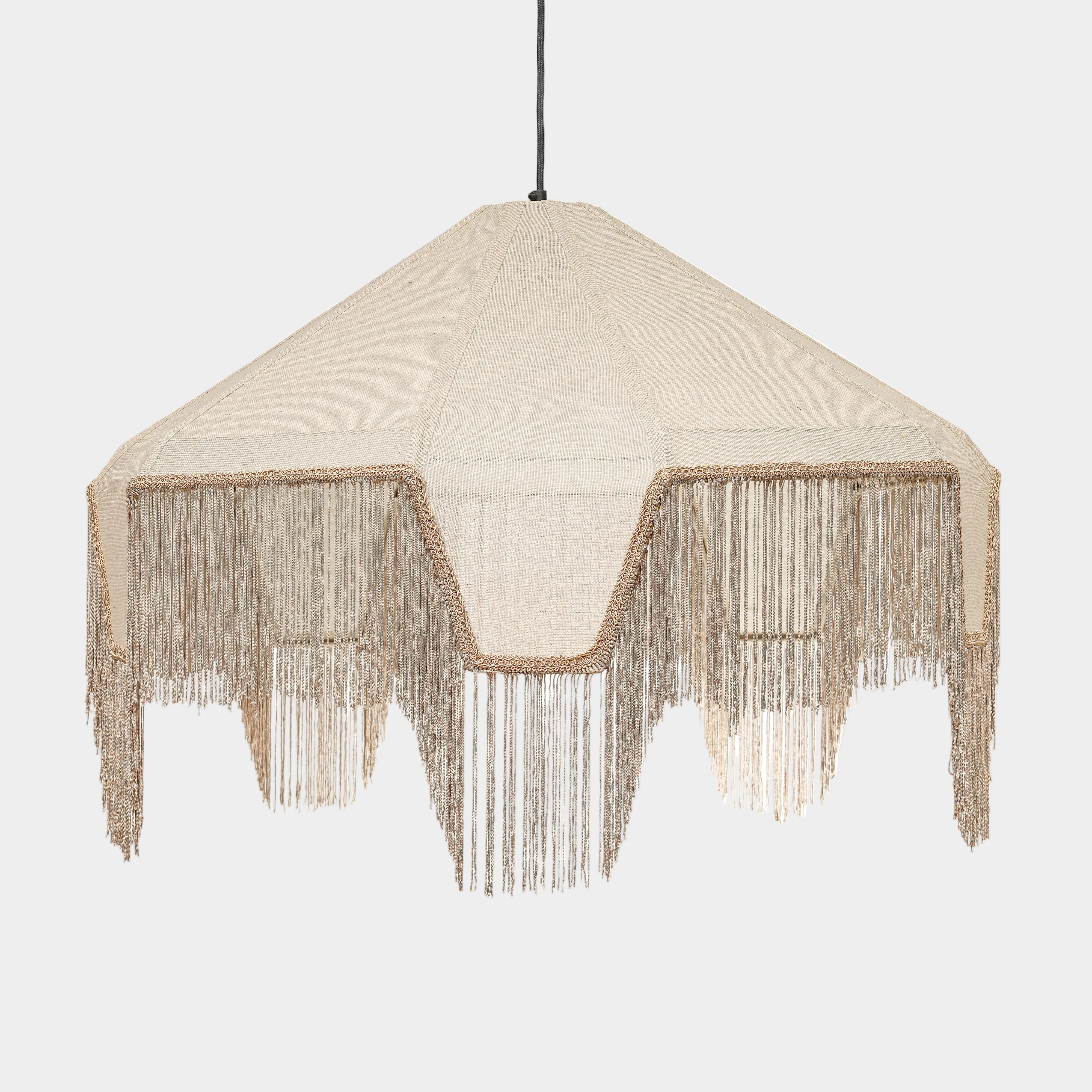 Buchanan Fabric Fringed Angled Pendant Light