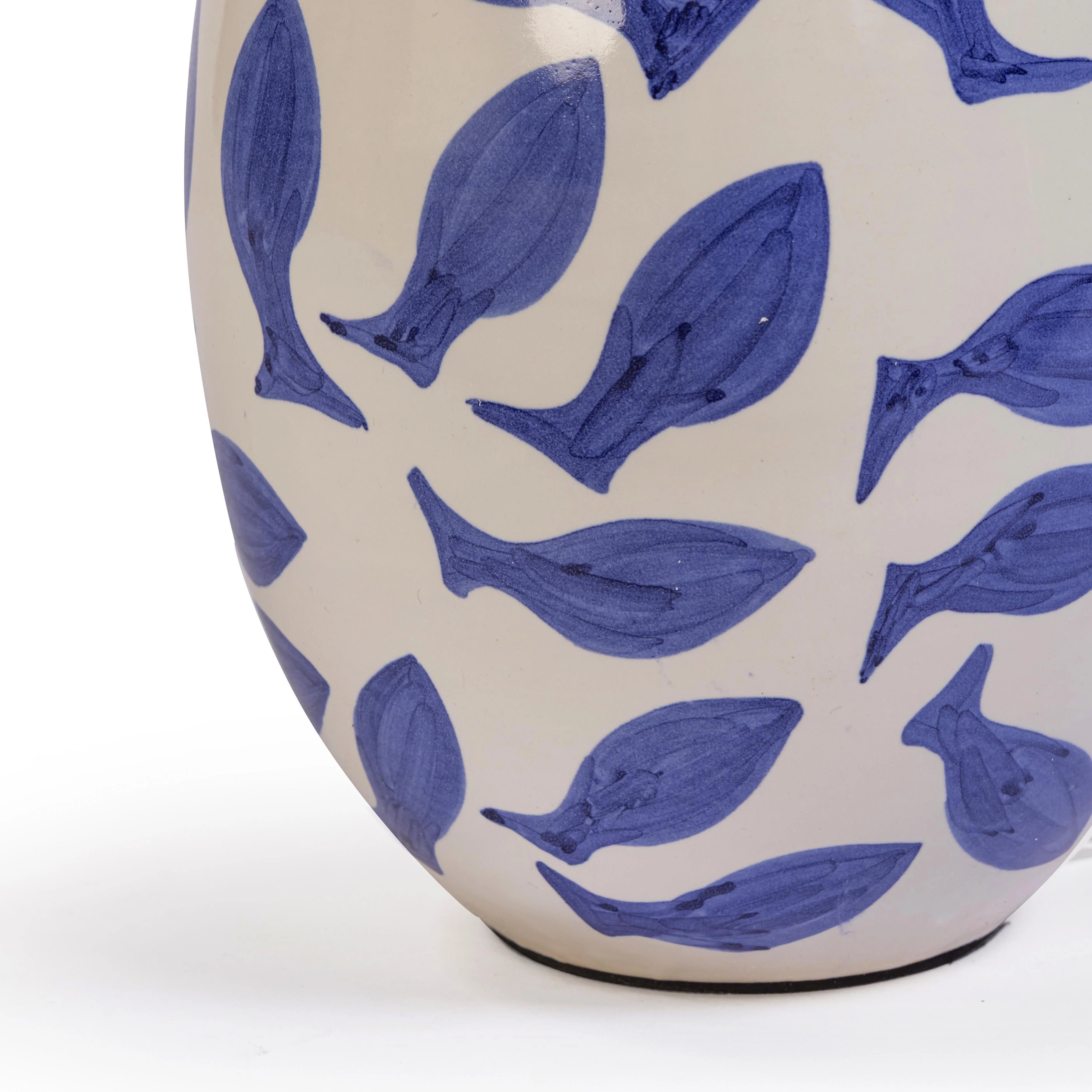 Sardine White & Blue Ceramic Table Lamp