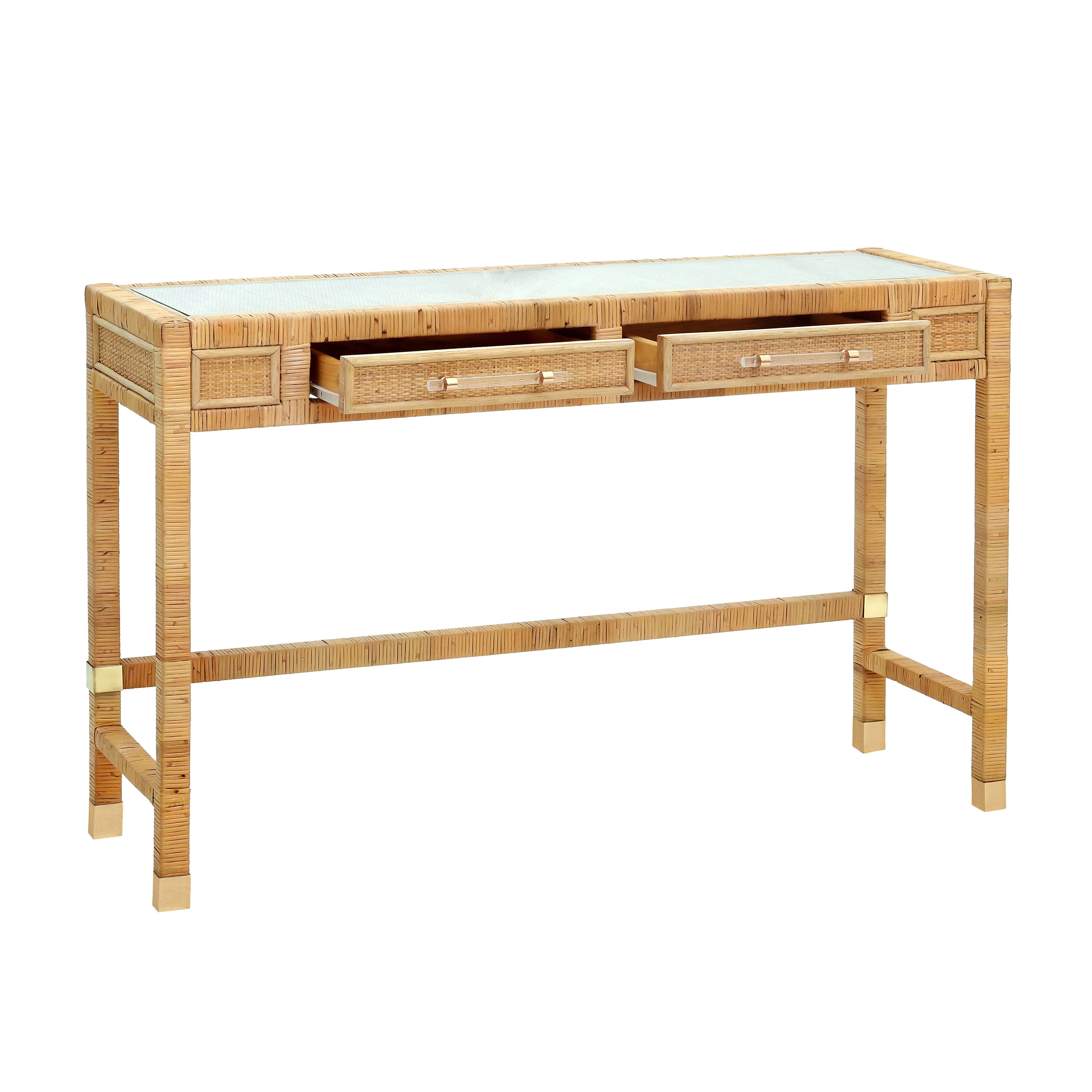 Amara 47" Woven Rattan Desk