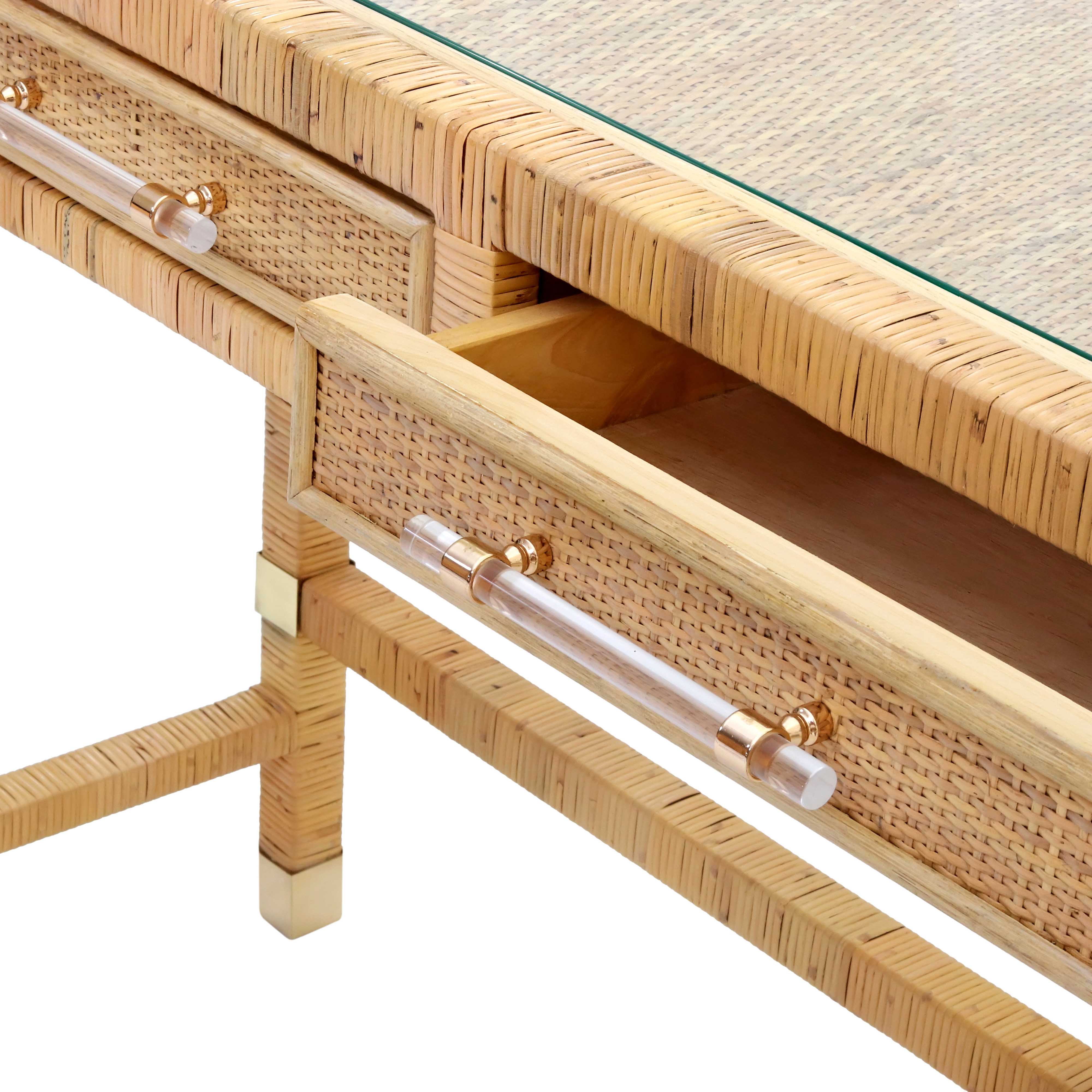 Amara 47" Woven Rattan Desk