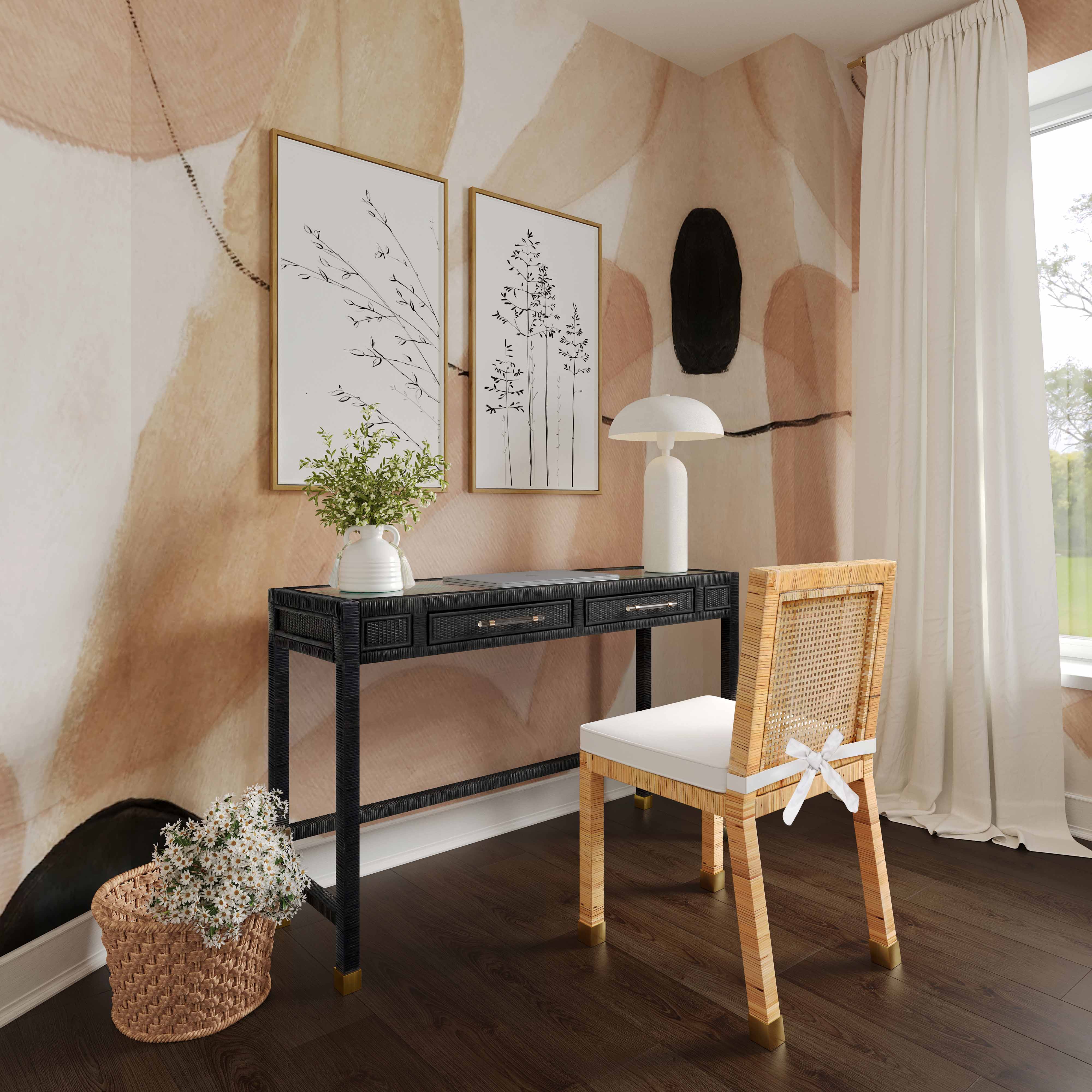 Amara 47" Woven Rattan Desk