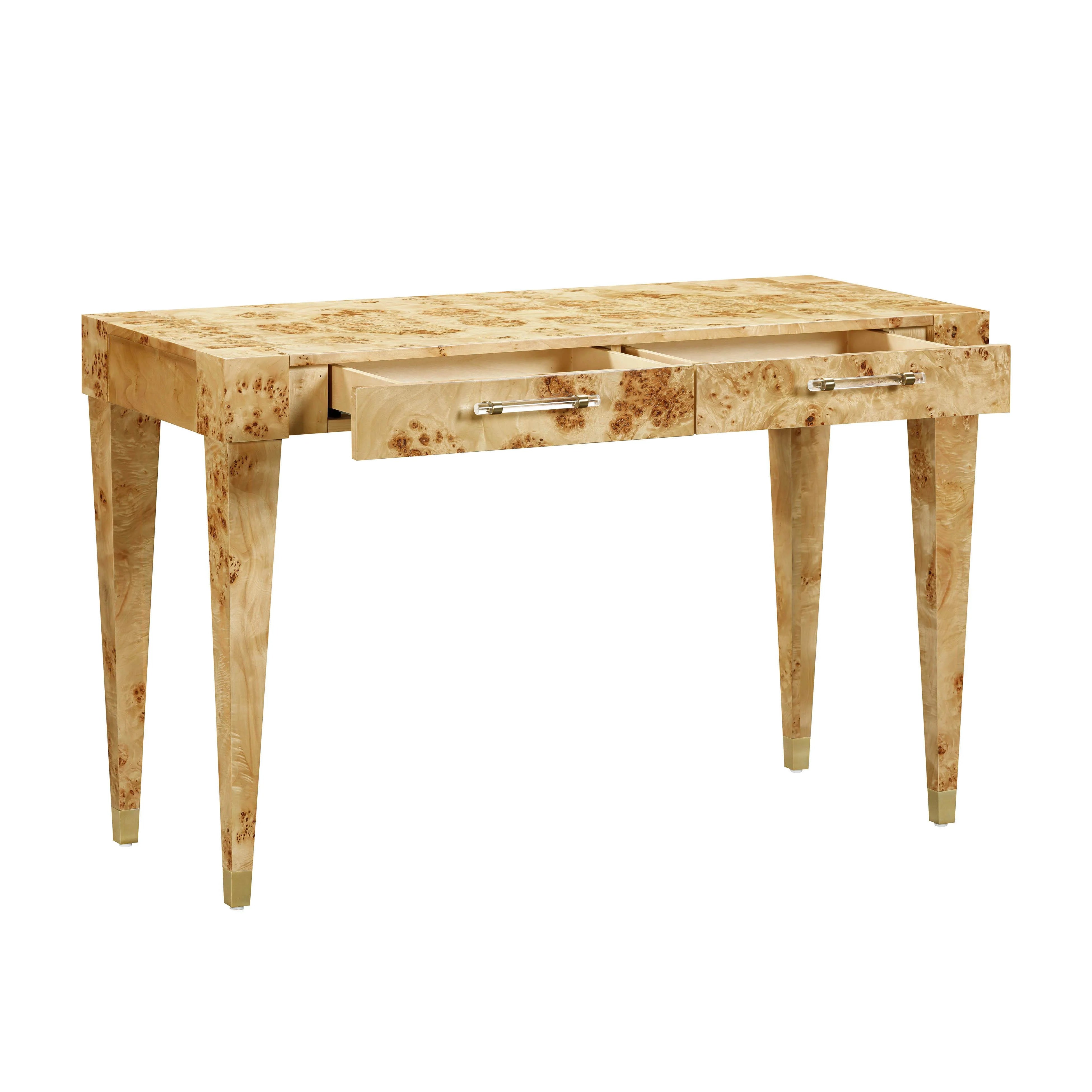 Brandyss 48" Burl 2-Drawer Work Desk