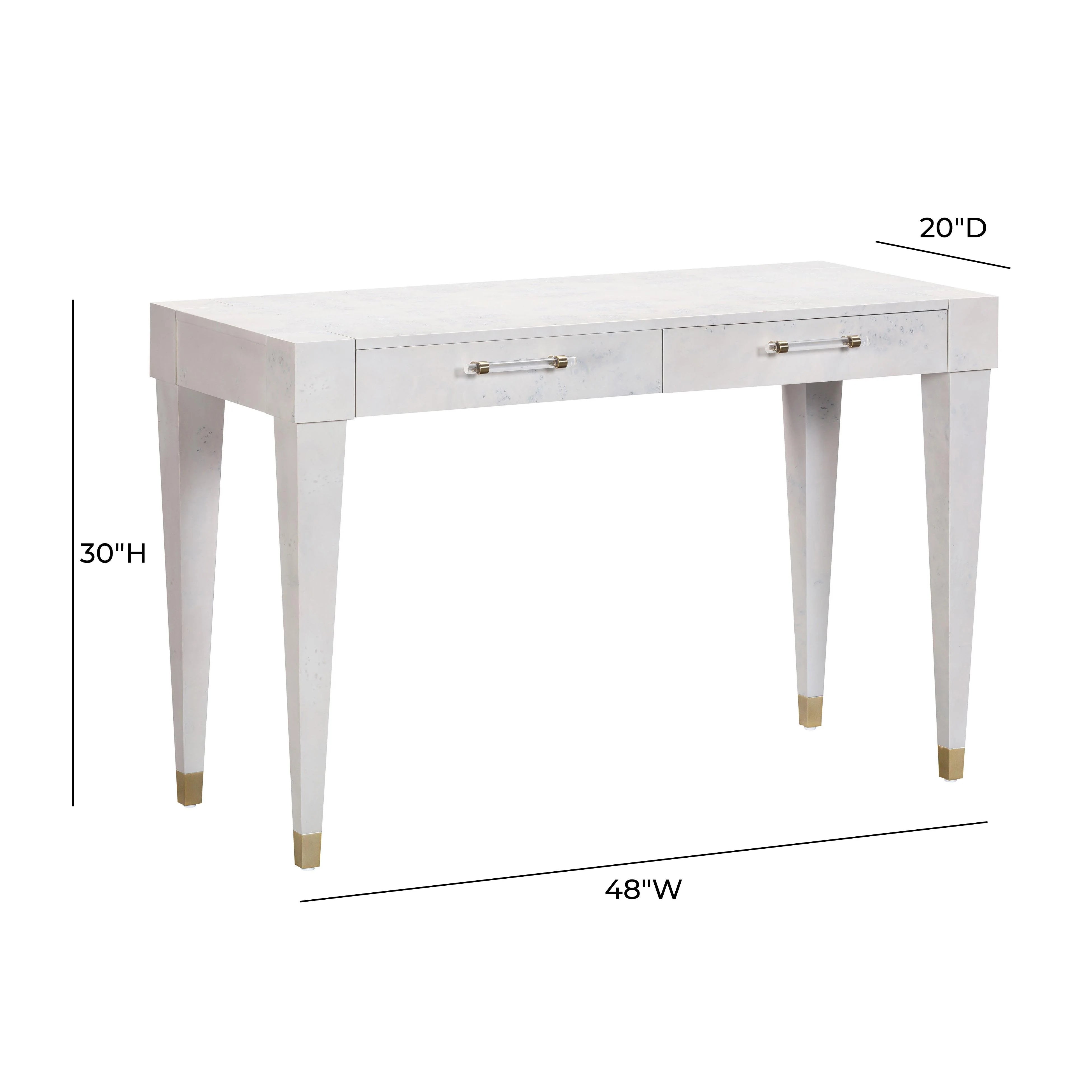 Brandyss 48" Burl 2-Drawer Work Desk