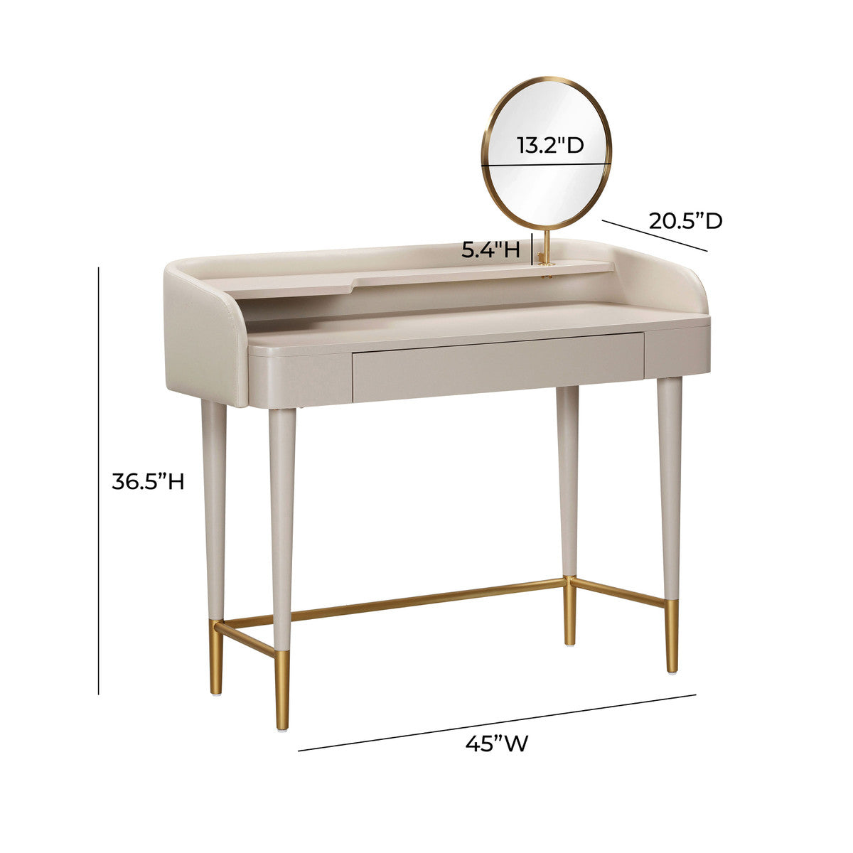 Penelope Vegan Leather Wrapped Vanity Desk