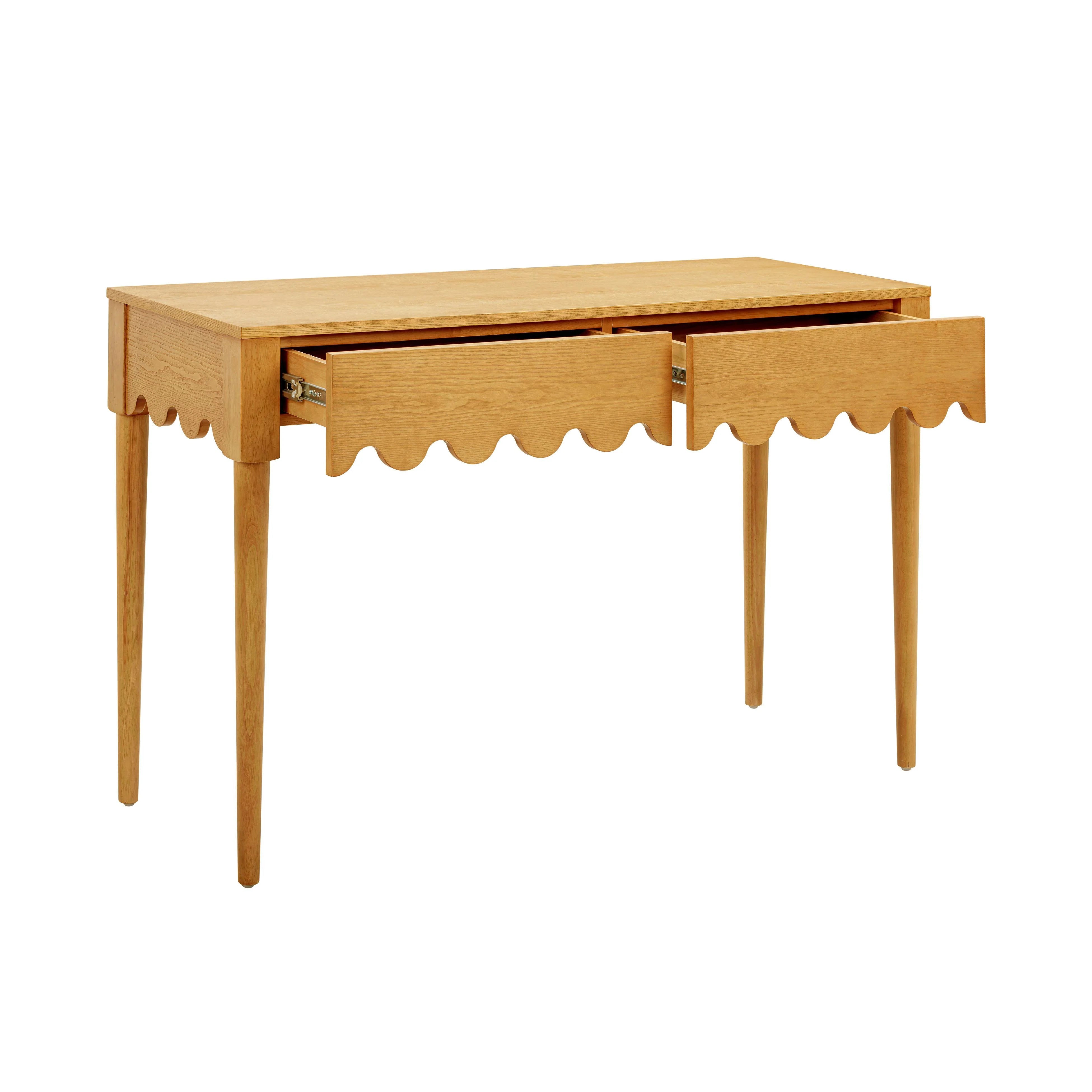 Bureau à 2 tiroirs en frêne naturel Oodle
