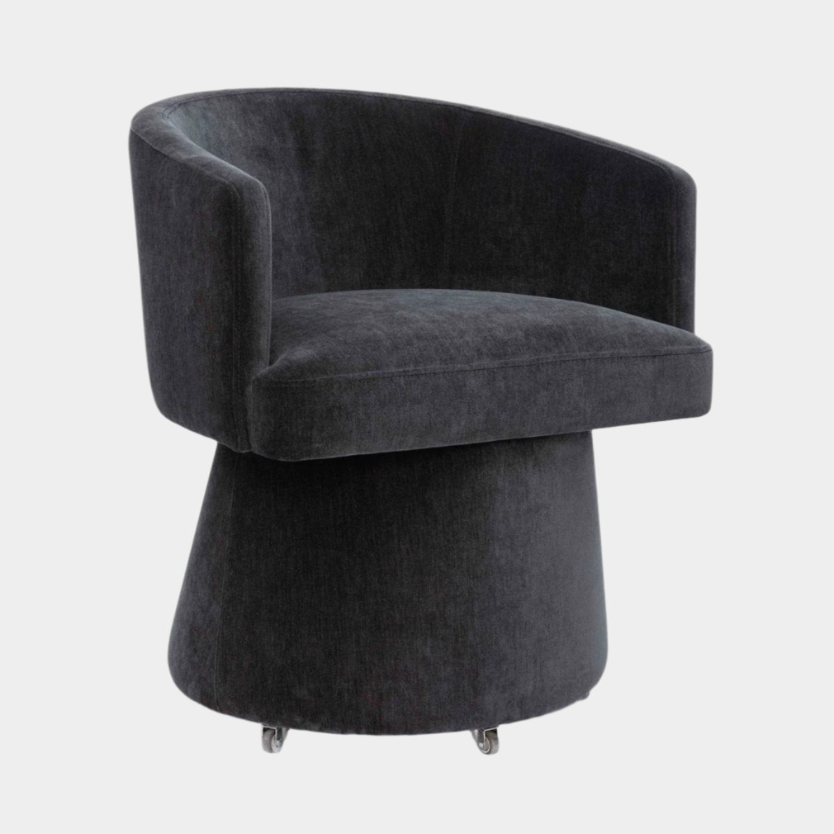 Chaise de bureau à roulettes en chenille recyclée Kristen Black